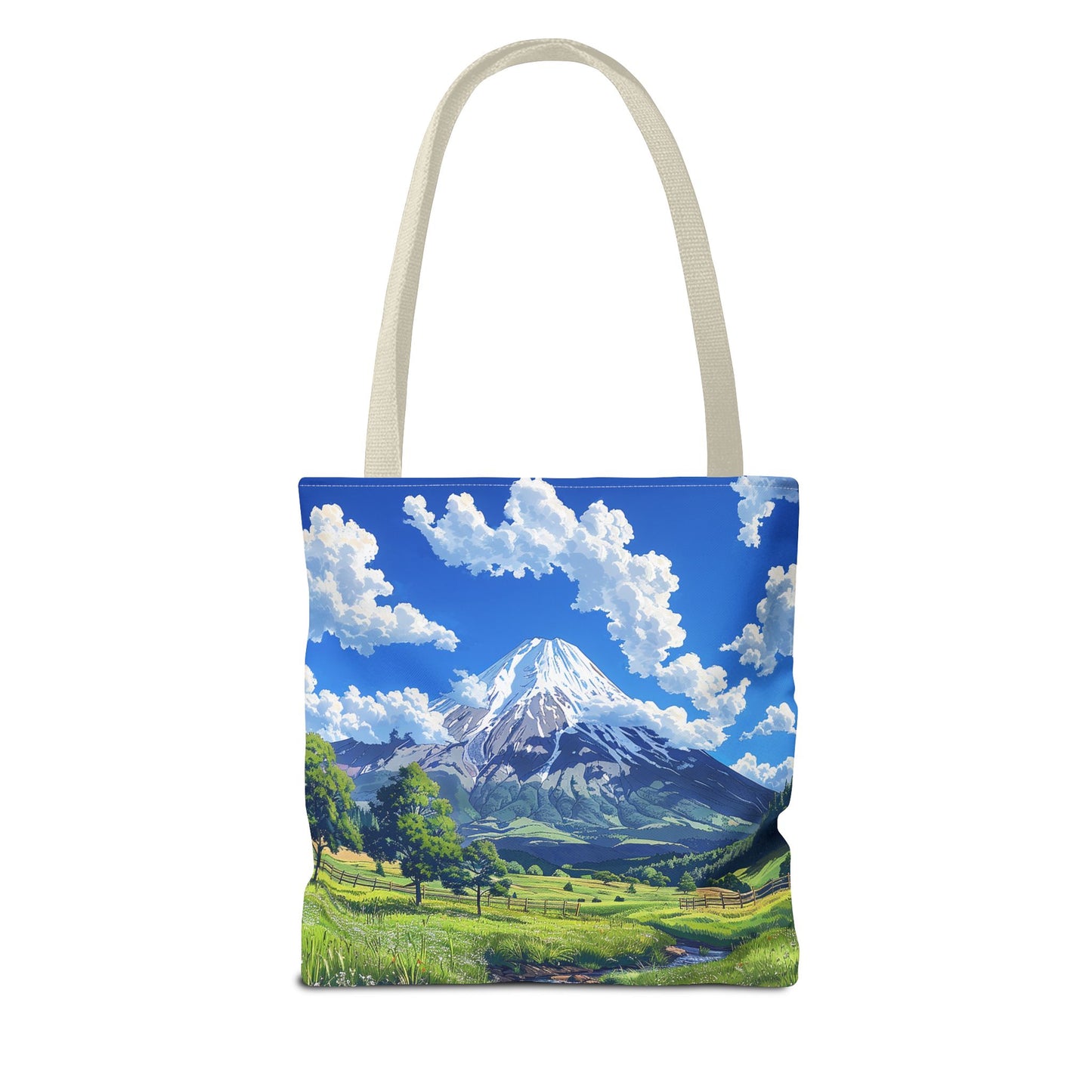 Mount Fuji Serenity Tote Bag - Carry the Tranquil Beauty of Japan's Iconic Peak! Available in 3 sizes.