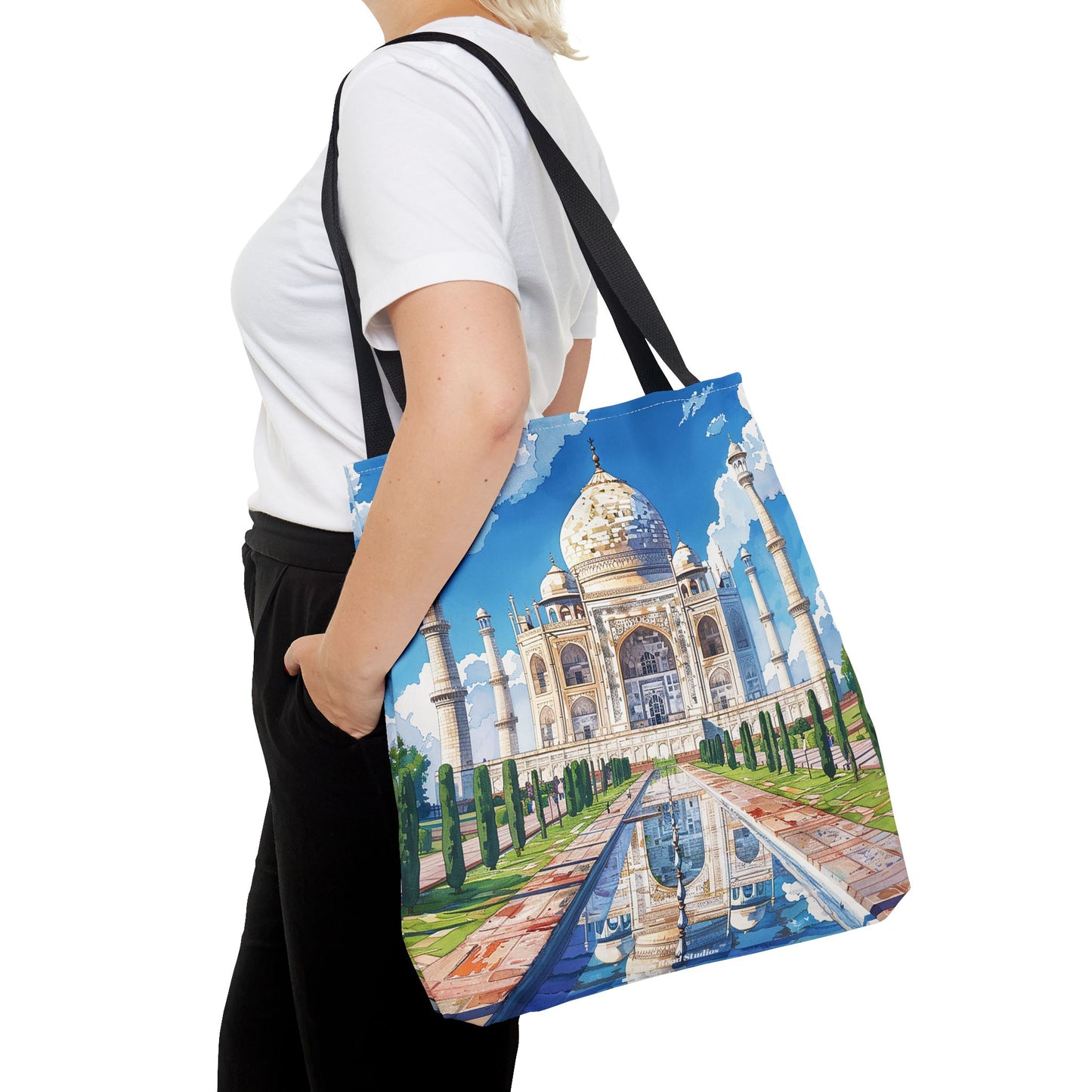Taj Mahal Reflection Tote Bag - Carry the Splendor of the Taj Wherever You Go! Available in 3 sizes.