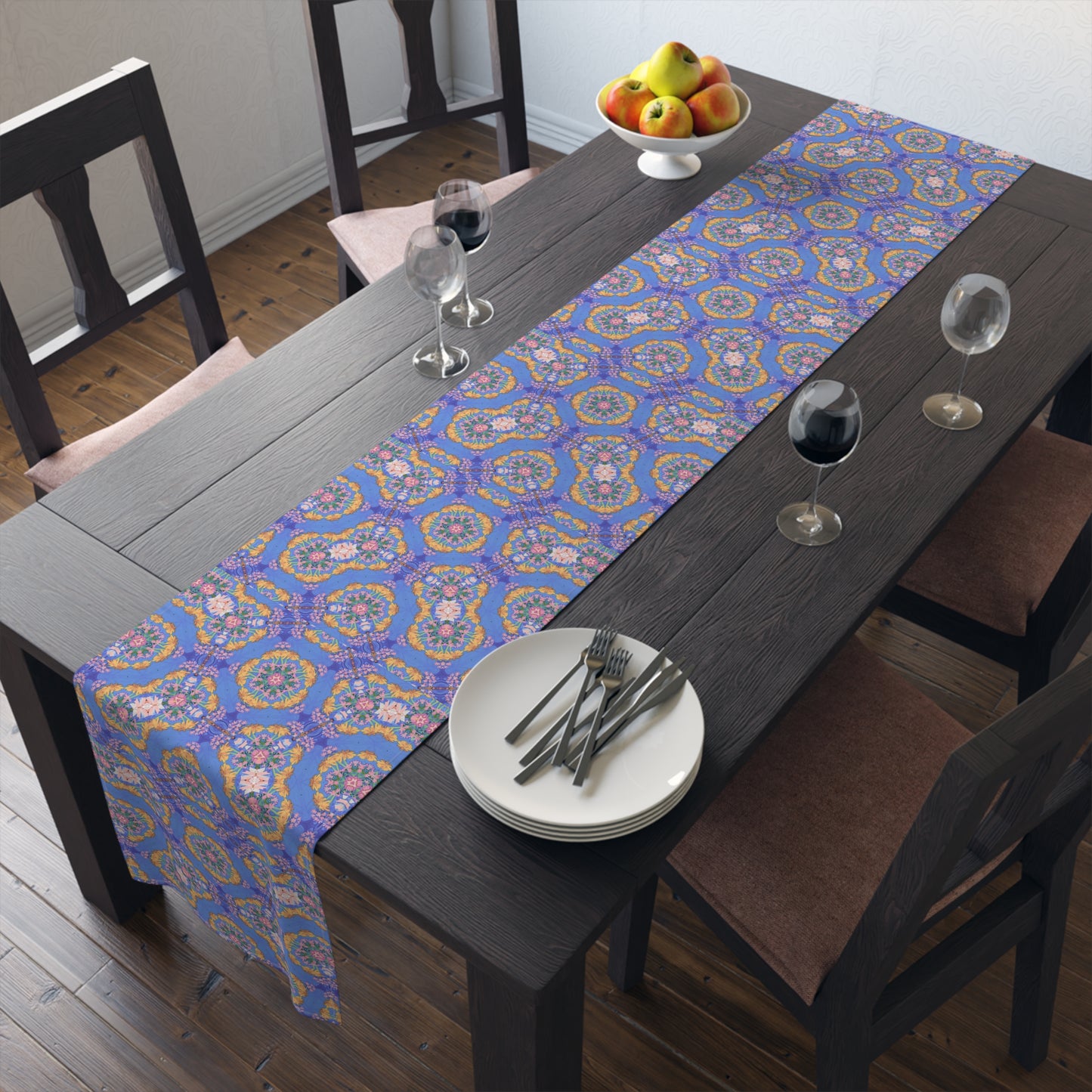 GeoPetals Table Runner - Cotton Twill - Available in 2 sizes: 16" x 72" and 16" x 90".