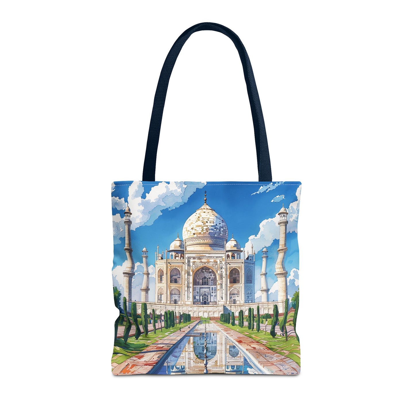 Taj Mahal Reflection Tote Bag - Carry the Splendor of the Taj Wherever You Go! Available in 3 sizes.