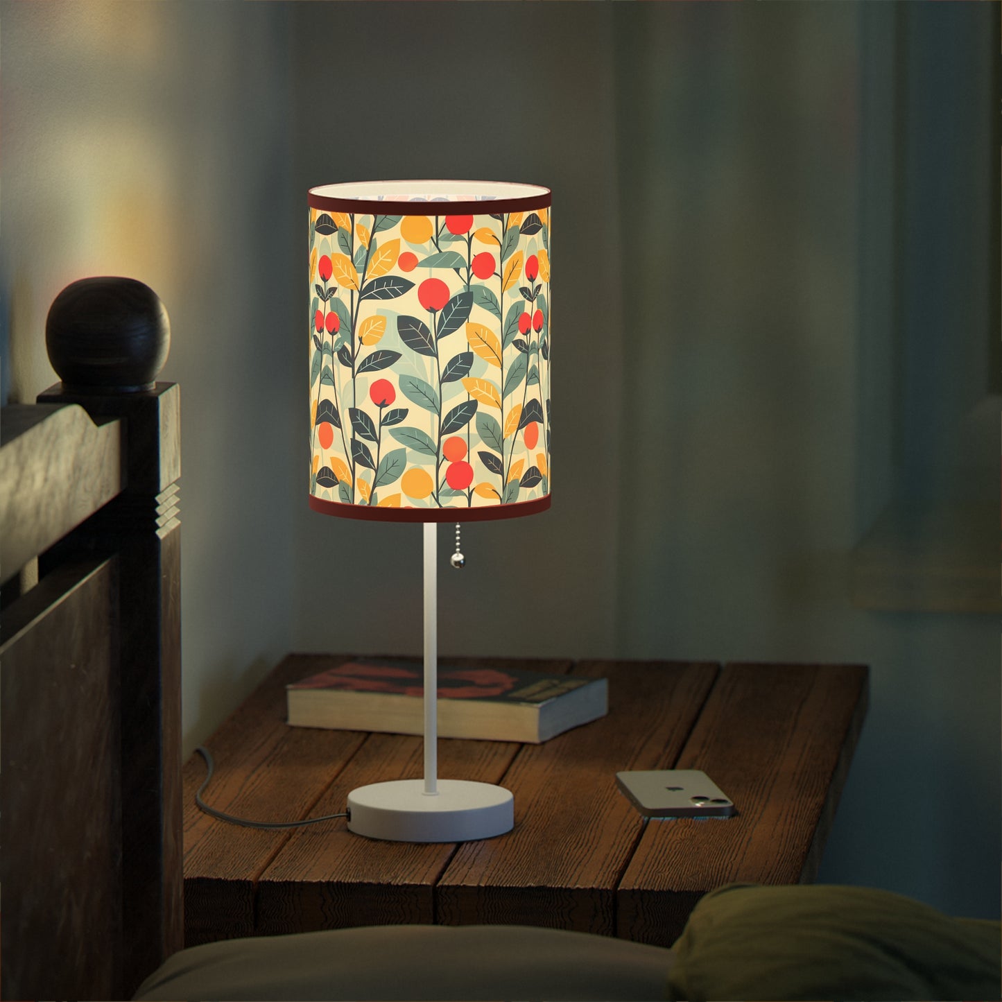 Midcentury Vines Modern Table Lamp. 20" Tall, Metal Stand, US|CA Plug, Available in 2 Finishes & Multiple Trim Colors