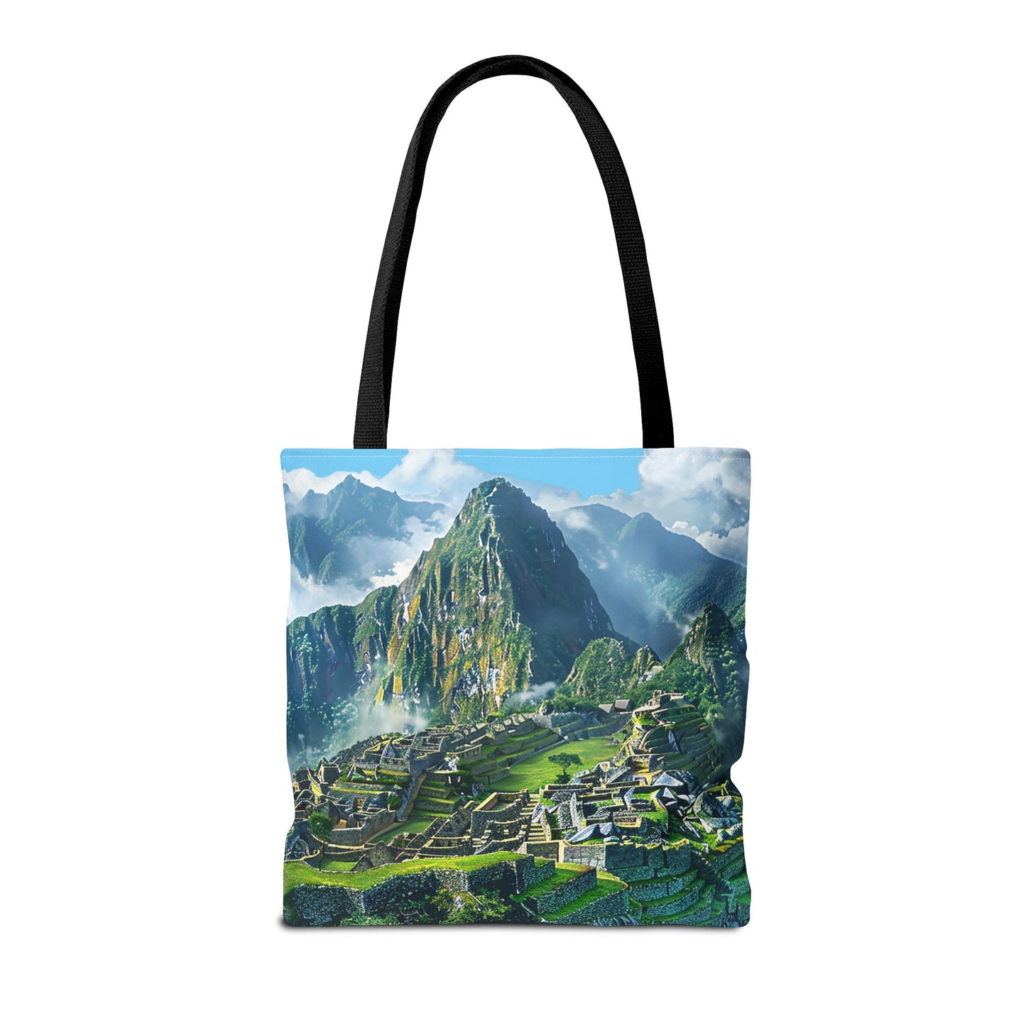 Machu Picchu Misty Peaks Tote Bag - Let the Mists of the Peruvian Andes Mountain Inspire Your Travels. Available in 3 sizes.