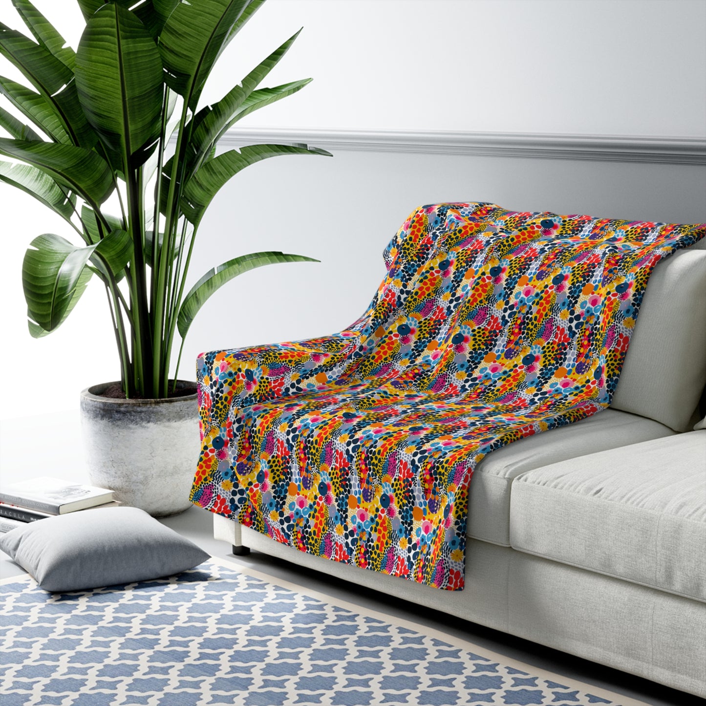 ColorSplash Pop Sherpa Fleece Blanket - Wrap Yourself in a Burst of ARt - ColorSplash Pop Sherpa Fleece! Available in 2 sizes.
