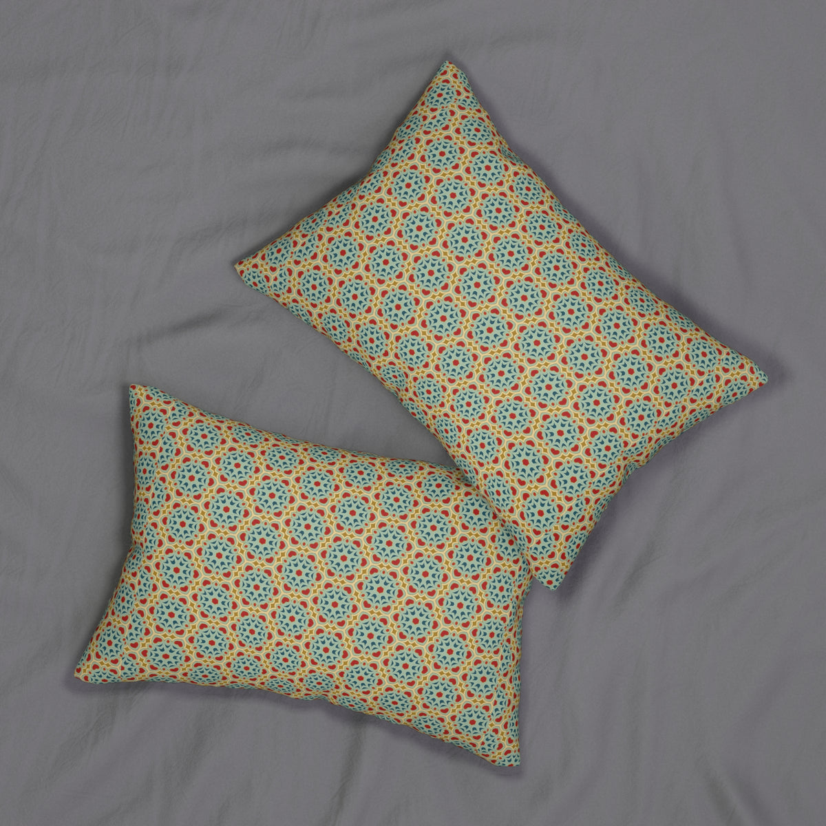 Andalusian Blossom Harmony Lumbar Pillow - Spun Polyester - Double-Sided Print - Concealed Zipper - 20 x 14