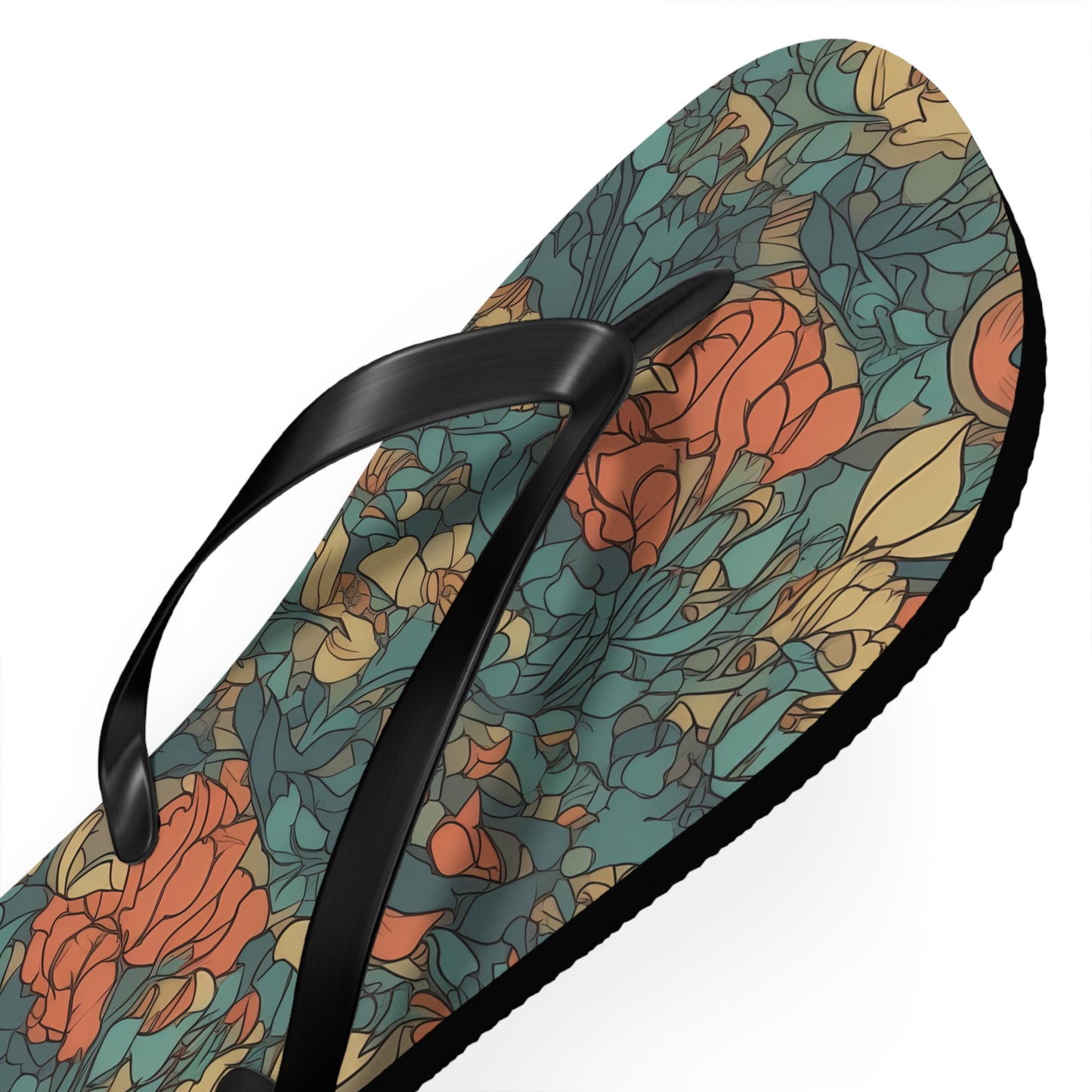 Bohemian Stained Glass Serenity Flip Flops. 5/8" Thick Comfortable Summer or Winter Gym/Sauna Footwear for Men and Women.