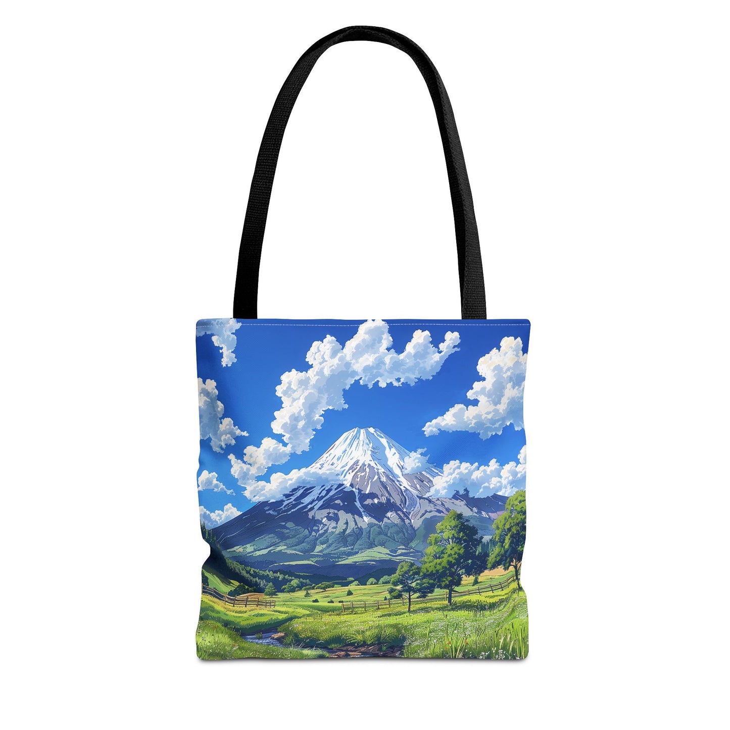 Mount Fuji Serenity Tote Bag - Carry the Tranquil Beauty of Japan's Iconic Peak! Available in 3 sizes.