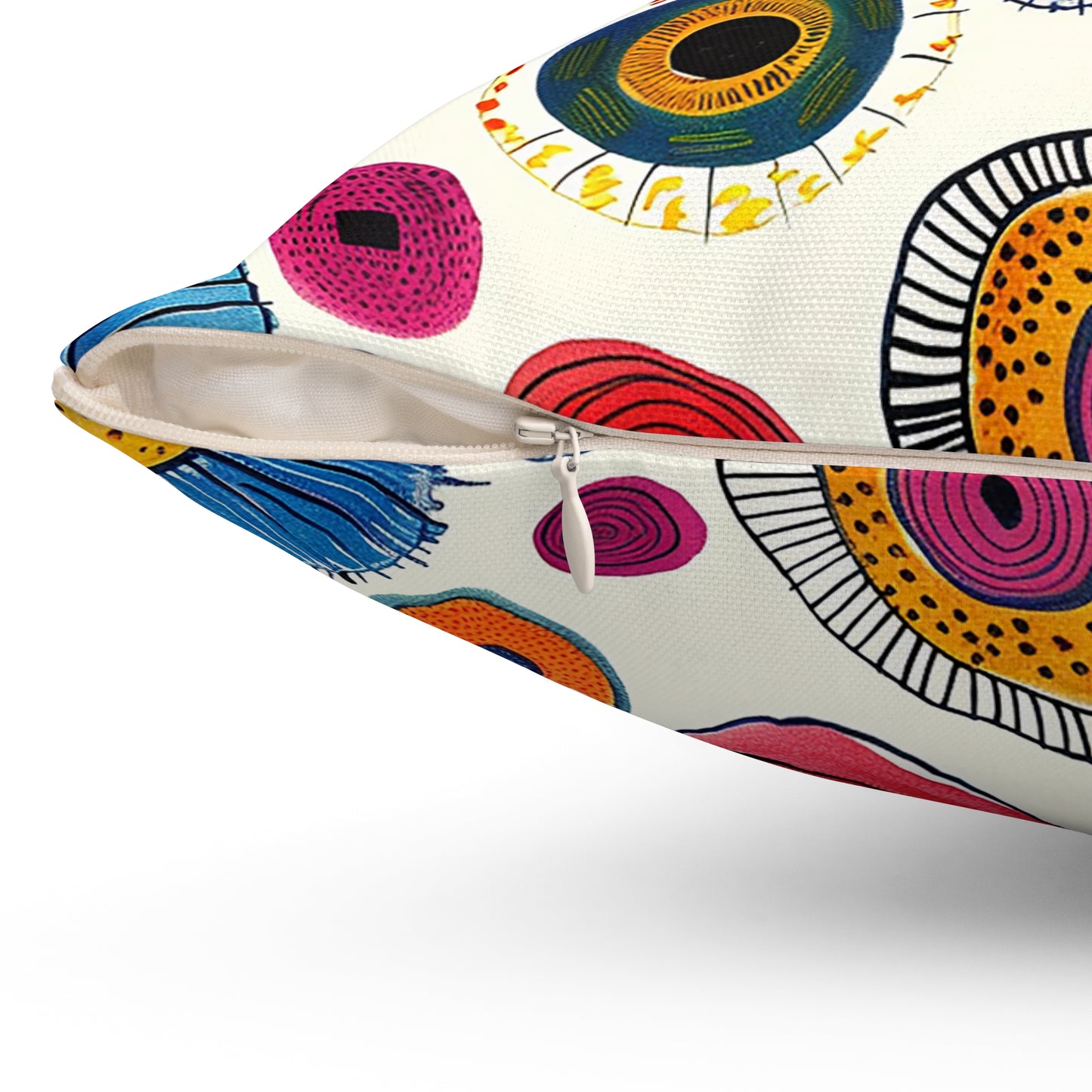 Primordial Desert Life Square Throw Pillow - Double Sided Print - Concealed Zipper - Available in 4 sizes.