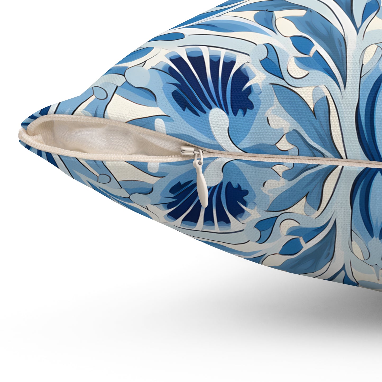 Dutch Blue Tile Square Throw Pillow - Spun Polyester - Double Sided Print - Concealed Zipper - Available in 4 sizes.