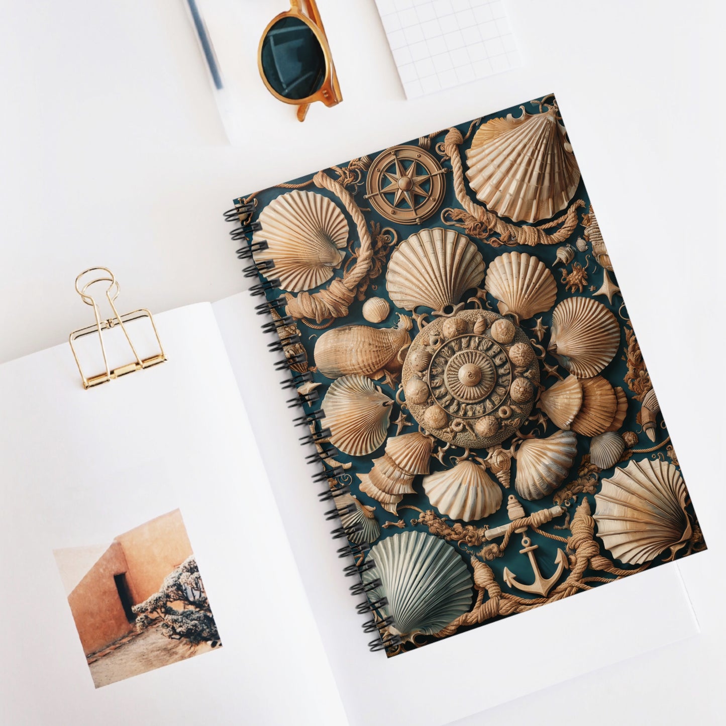 Tides & Treasures Chic Spiral Notebook - Ruled Line - Write Your Story in Style!