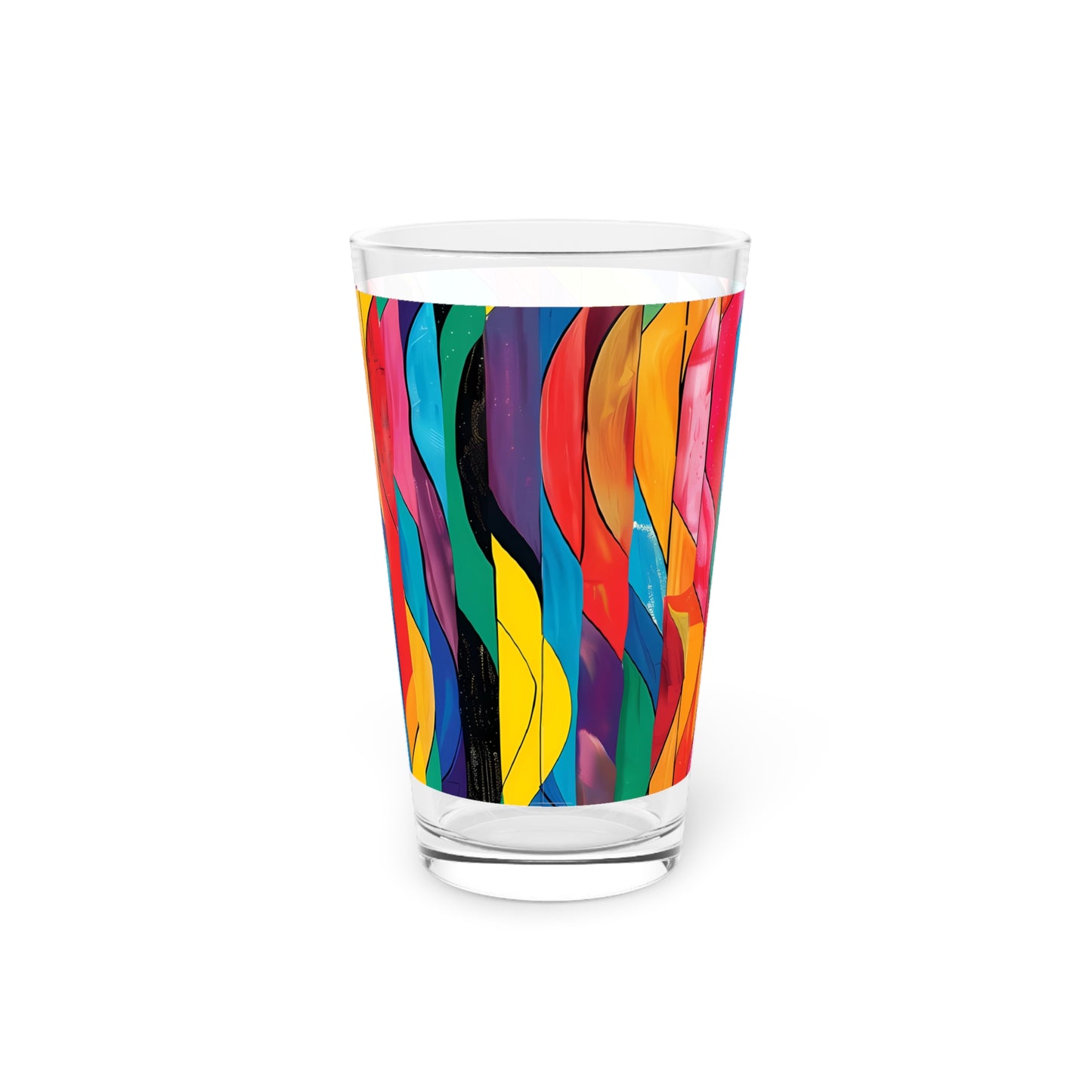 Retro Ripples Pint Glass - 16 oz - Sip Back and Ride the Wave of Style!
