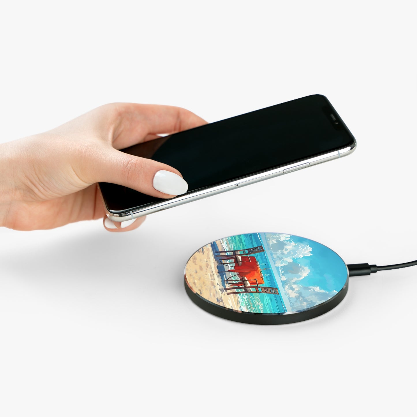 Beachside Dinner Delight Wireless Charger - Dine by the Shoreline, Charge in Style!