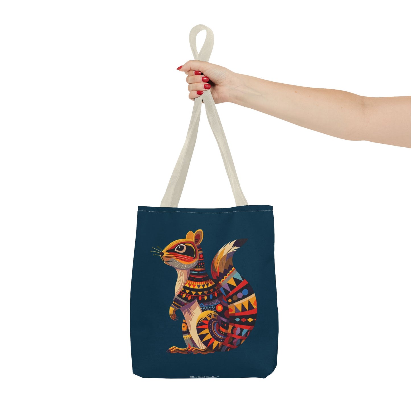 Autumn Squirrel Tote Bag - Wild Whimsy with a Tribal Twist! From our Spirit of the Wild Collection. Available in 3 sizes.