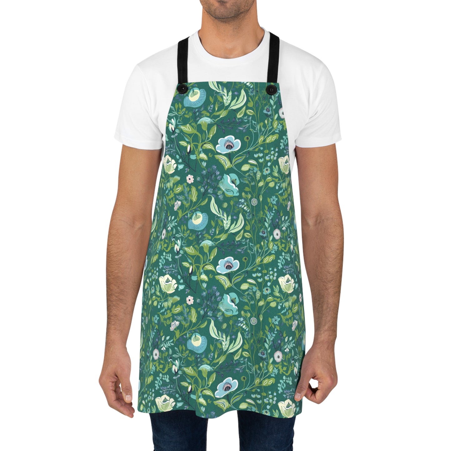 Serene Green Floral Adult Apron - Bring Calming Green Elegance to Your Kitchen with our Serene Green!