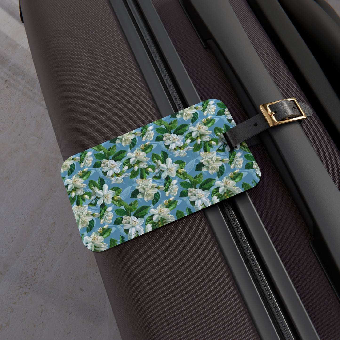 Jasmine Whisper Acrylic Luggage Tag - Travel in Bloom with the Enchanting Jasmine Whisper Acrylic Luggage Tag!