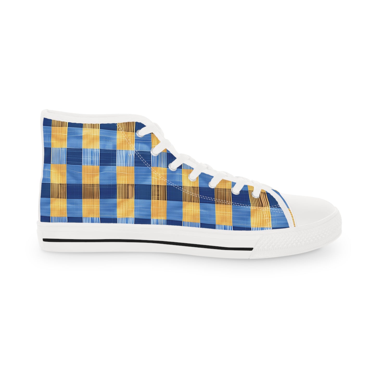 Modern Gingham Men's High Top Sneakers - Elevate Your Look - High Style Meets Classic Gingham!