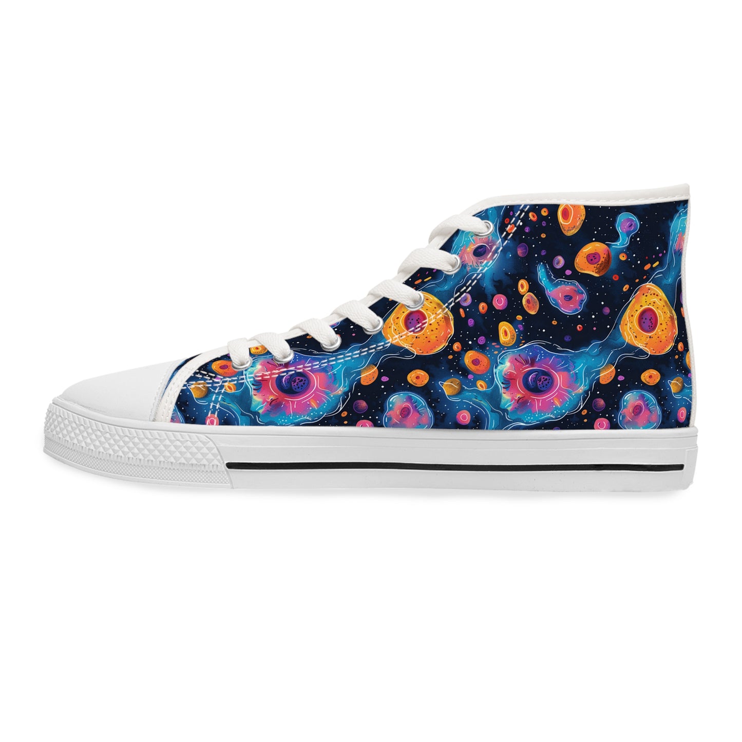 Birth of Celestial Life Ladies' High Top Sneakers - Step into the Cosmos of Style!