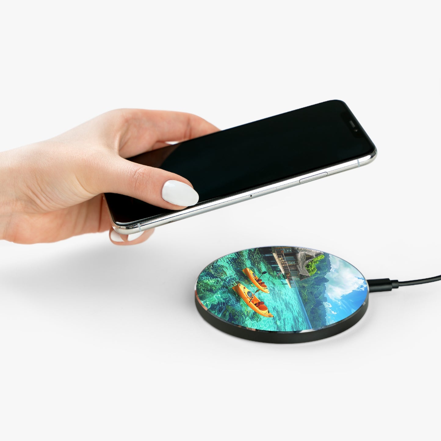 Tropical Serenity Wireless Charger - Recharge in Paradise with Tropical Serenity!