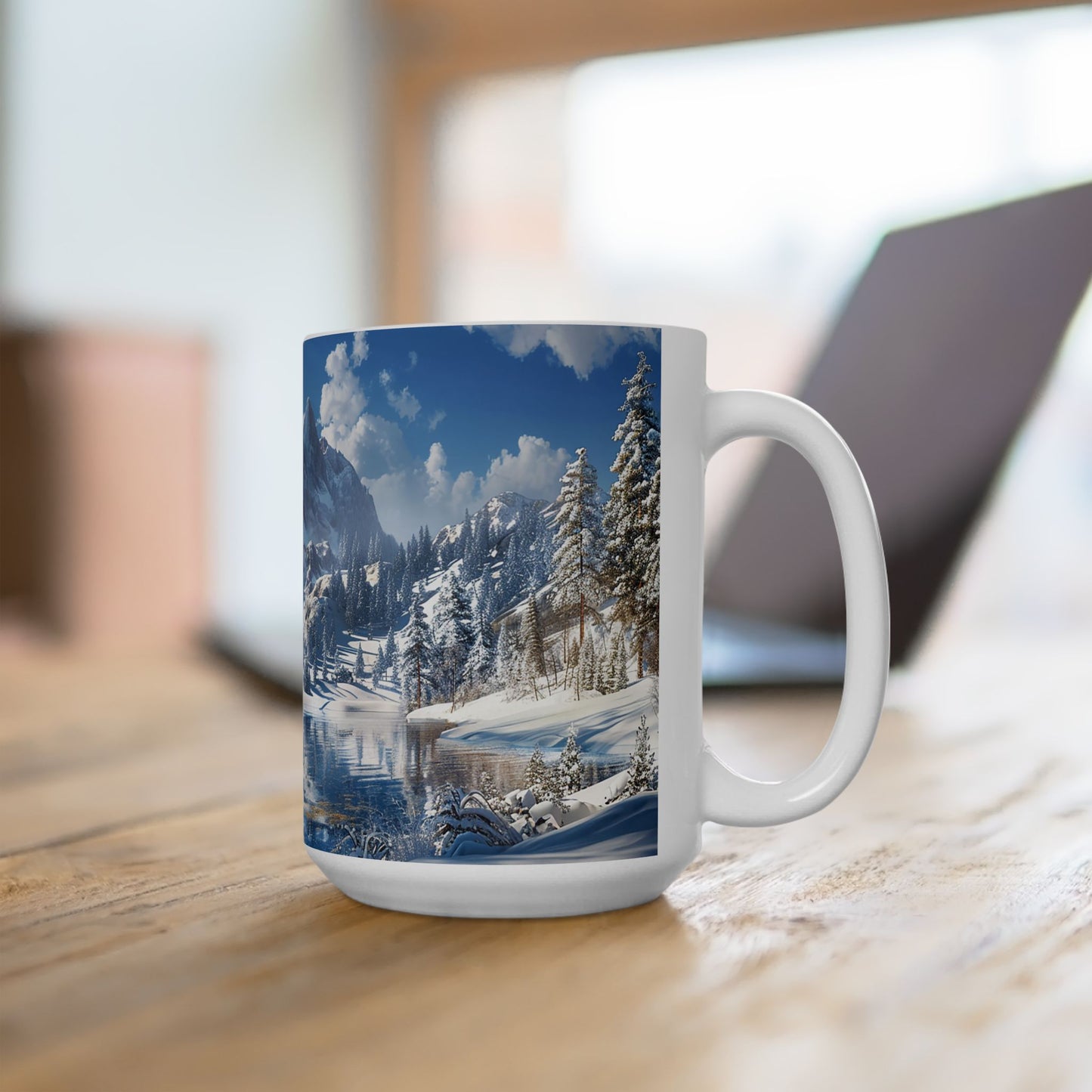 Winter Wonderland Retreat Ceramic Mug - 15 oz. - Sip into a Cozy Winter Wonderland!