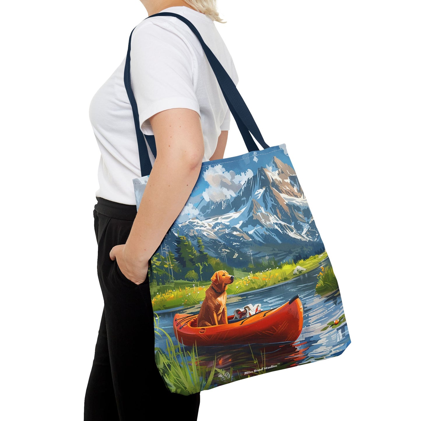 Paddling Pup Paradise Tote Bag - Paddle into Bliss with Your Loyal Companion! Available in 3 sizes.