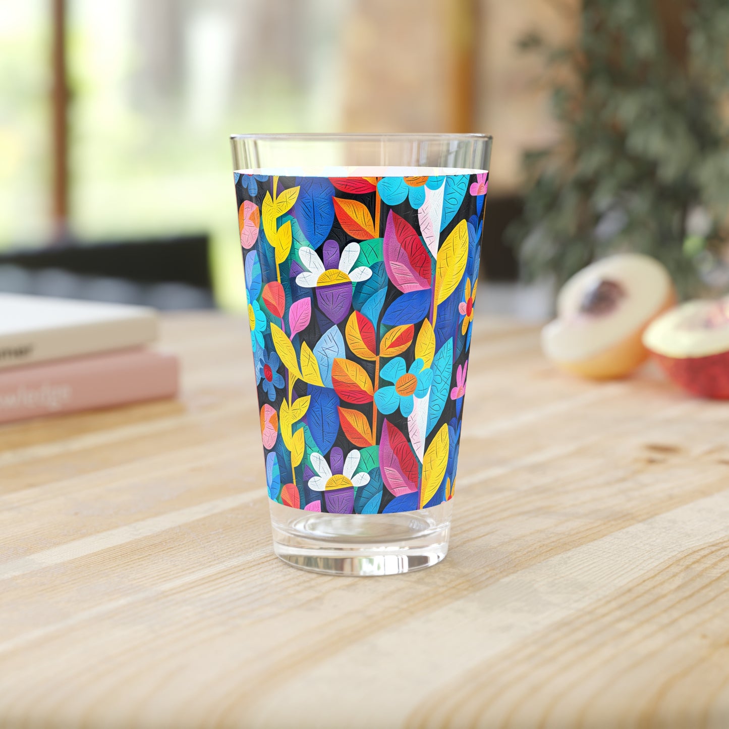 Rhapsody in Bloom Pint Glass - 16 oz - Raise Your Glass to Color and Creativity in Every Sip!