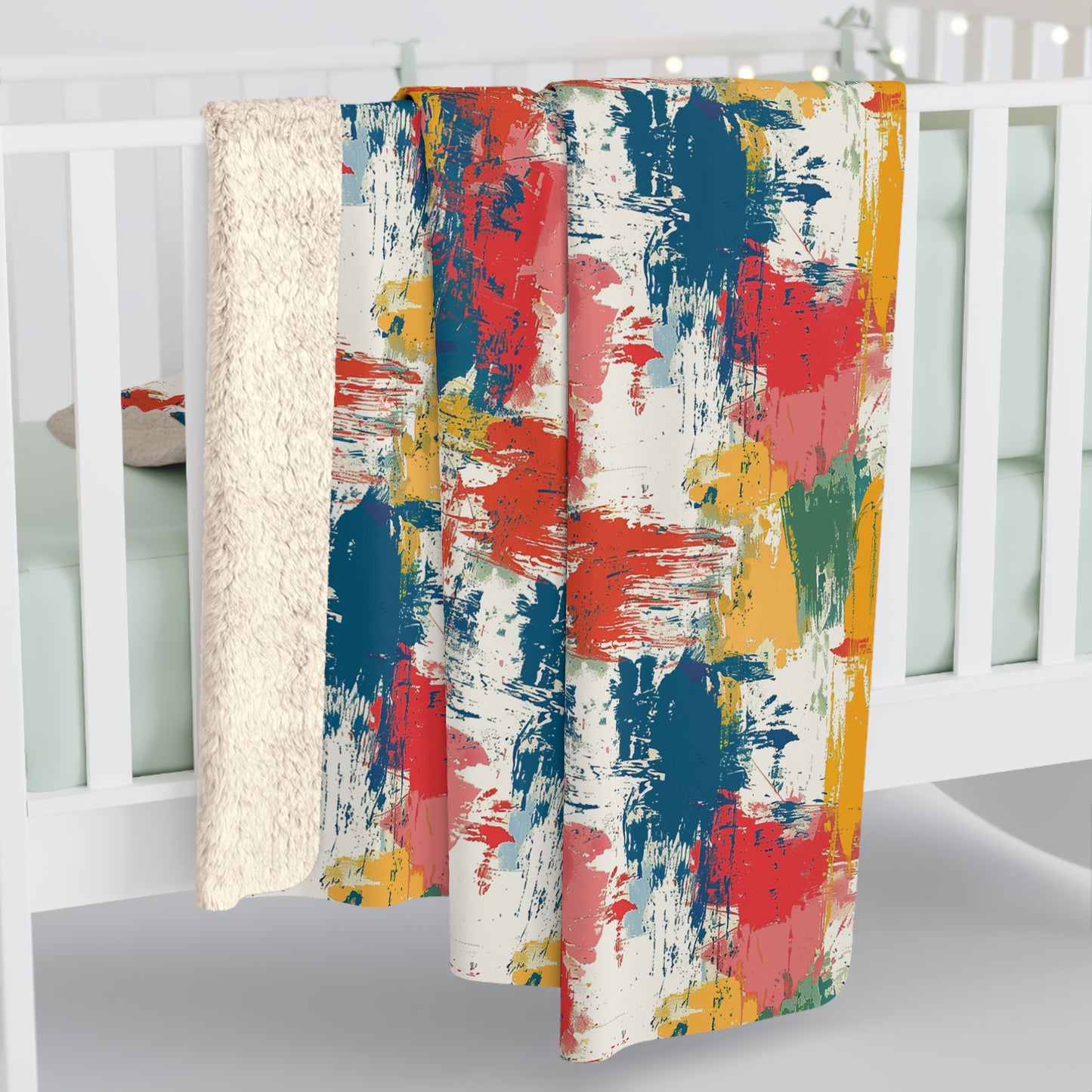 Paint Splash Palette Sherpa Fleece Blanket - Wrap Yourself in Art! Available in 2 sizes.