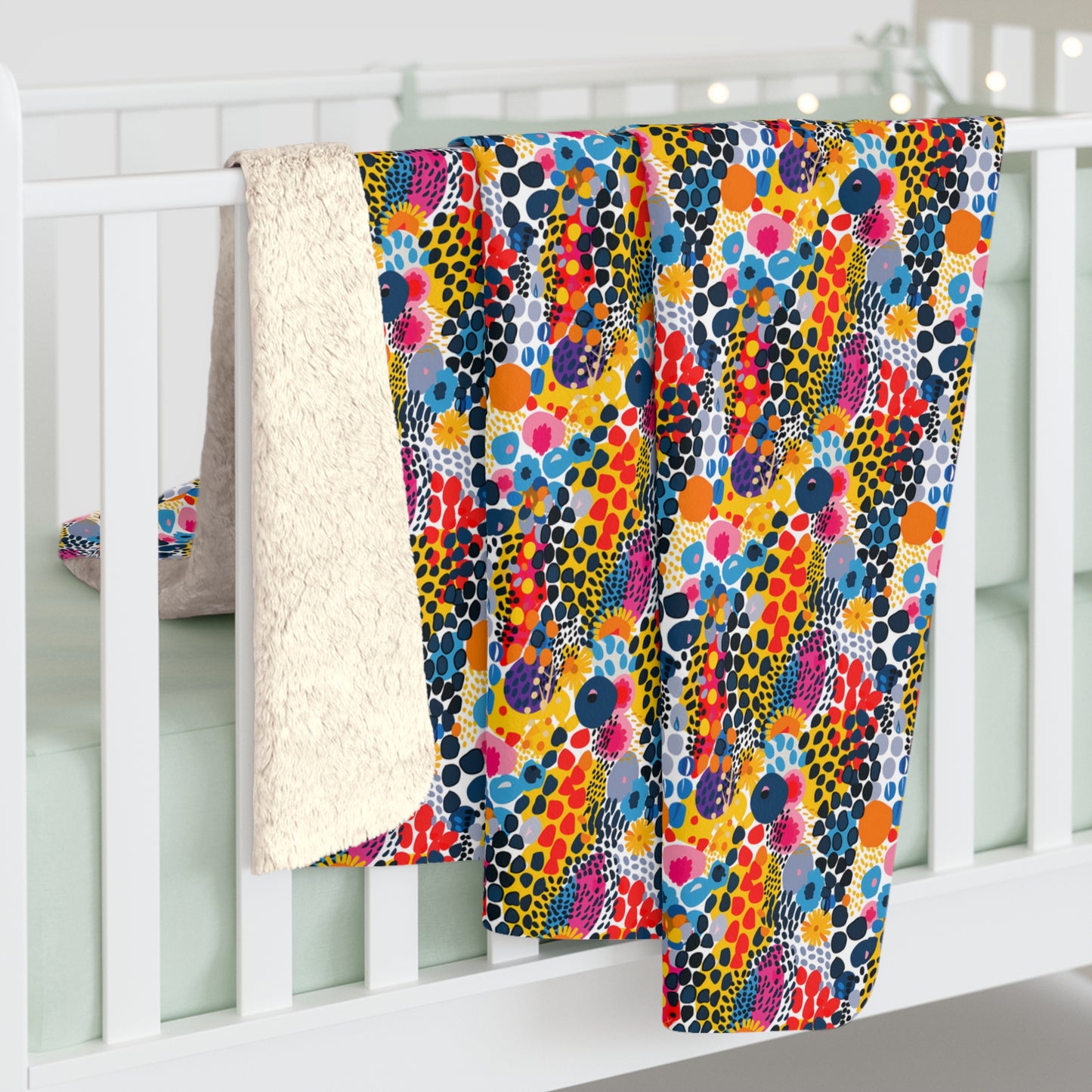 ColorSplash Pop Sherpa Fleece Blanket - Wrap Yourself in a Burst of ARt - ColorSplash Pop Sherpa Fleece! Available in 2 sizes.