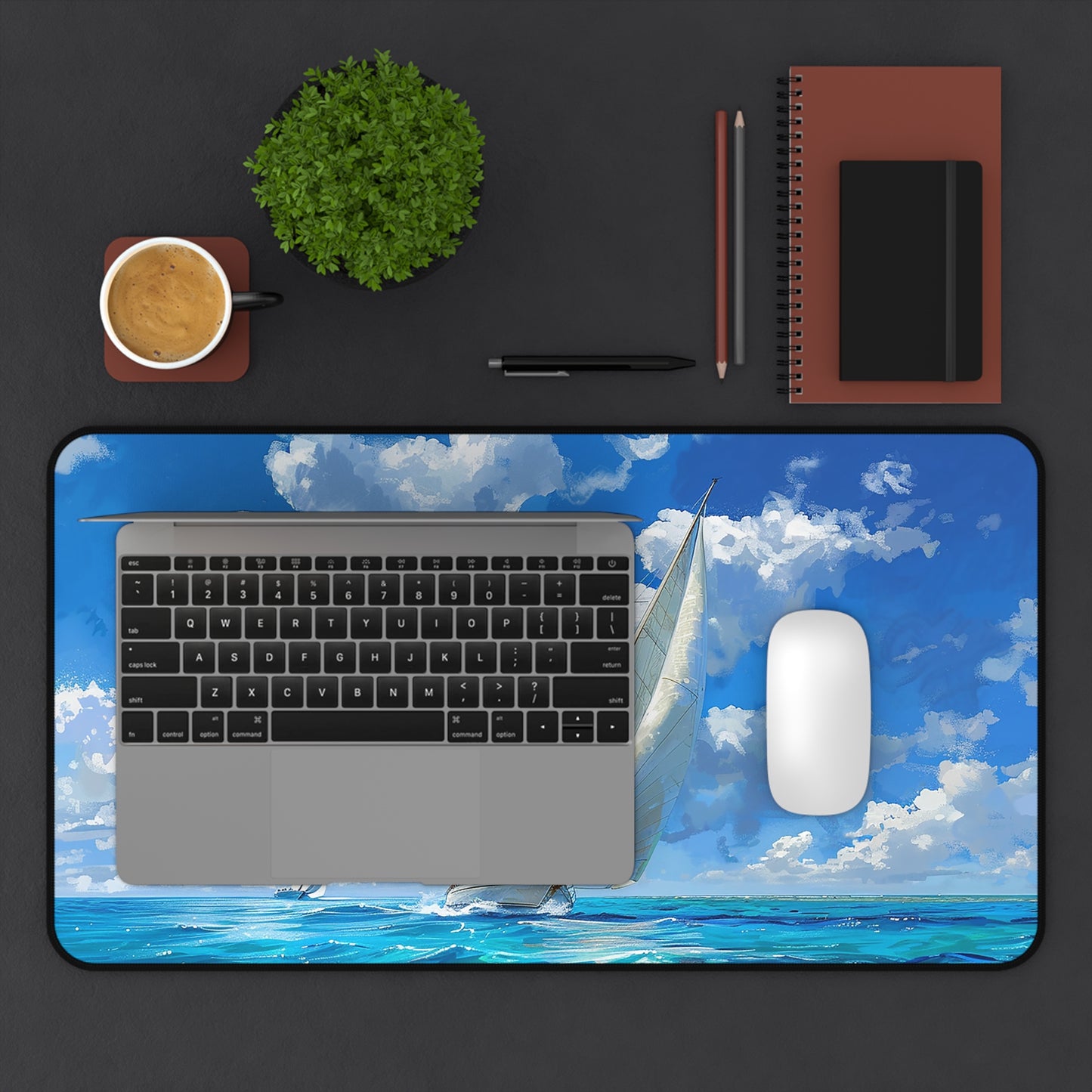 Ocean Breeze Sailing Desk Mat (Desk Pad) - Set Sail on Your Desk - Navigate Through Tasks with Ease! Available in 3 sizes.