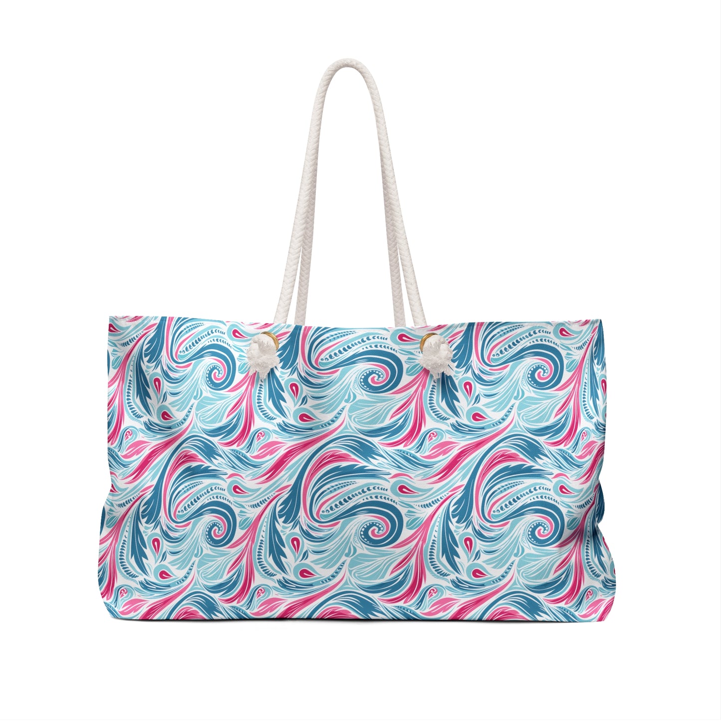 Teal Tide Twirl Weekender Bag - Drift into Style - Where Swirls of Teal and Pink Create a Sea of Fun!