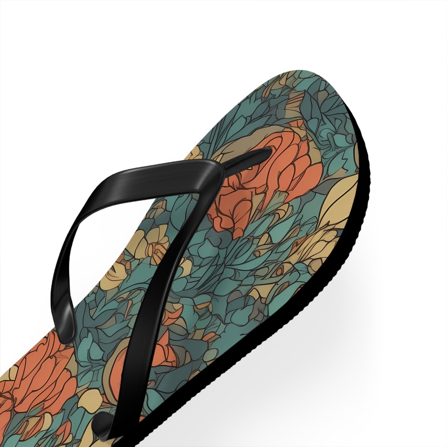 Bohemian Stained Glass Serenity Flip Flops. 5/8" Thick Comfortable Summer or Winter Gym/Sauna Footwear for Men and Women.
