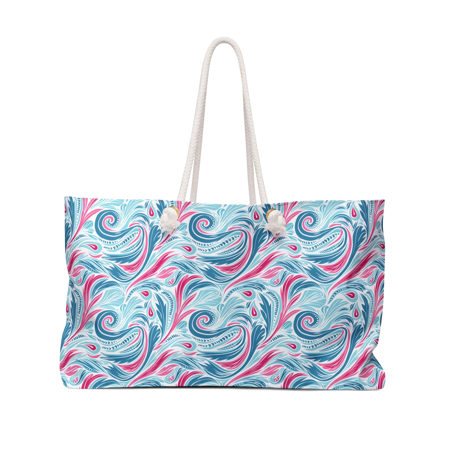 Teal Tide Twirl Weekender Bag - Drift into Style - Where Swirls of Teal and Pink Create a Sea of Fun!