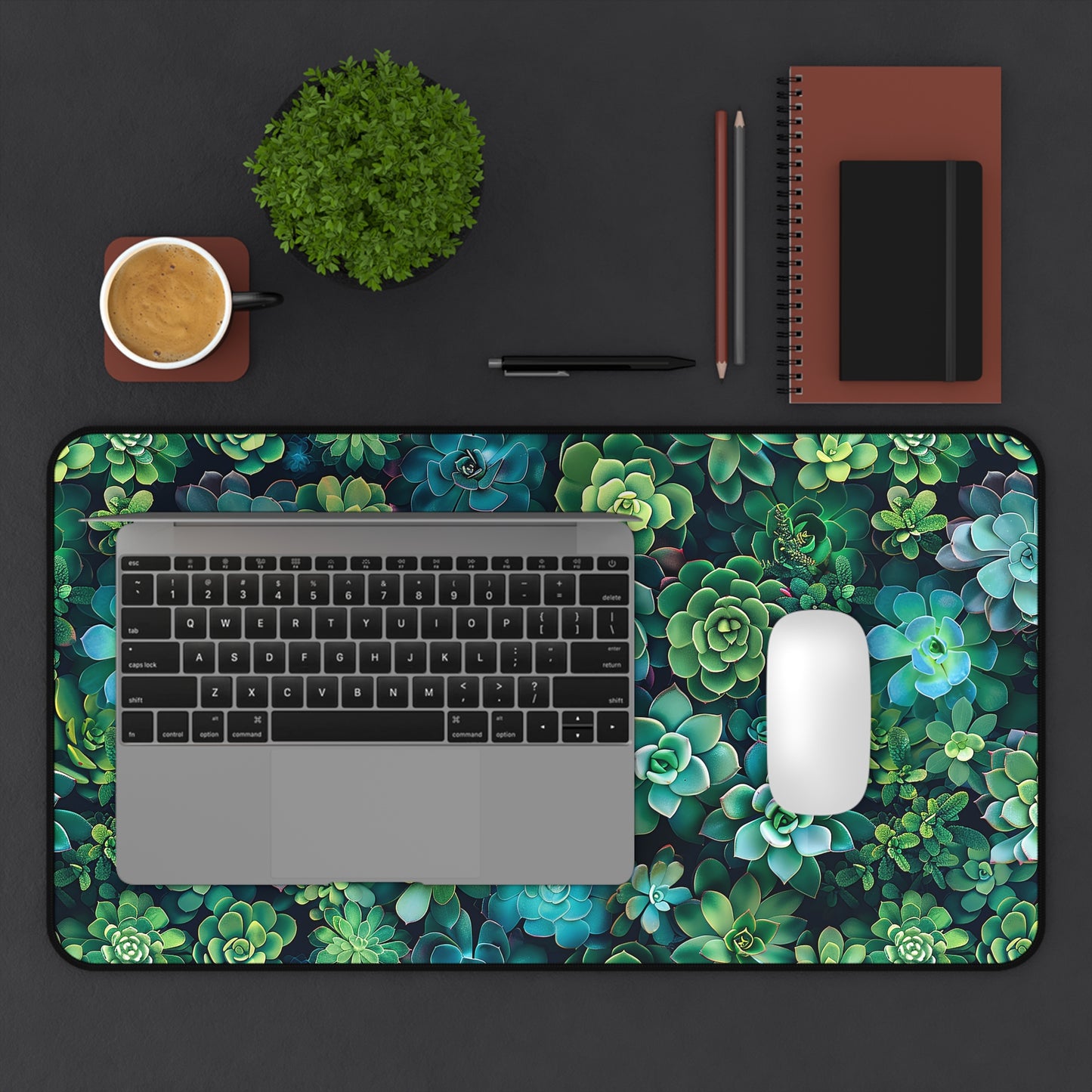Succulent Forest Desk Mat (Desk Pad) - Bring the Serenity of Succulents to Your Desktop! Available in 3 sizes.