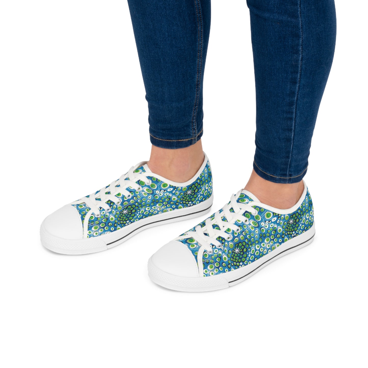 Embryonic Space Pods Ladies' Low Top Sneakers - Explore New Worlds – Where Futuristic Design Meets Bold Imagination!