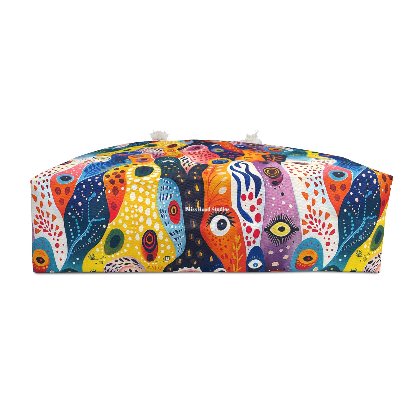 Whimsical Wavy Wonders Weekender Bag - Step into Surreal Style - Where Every Wave is a Playful Pop of Color!