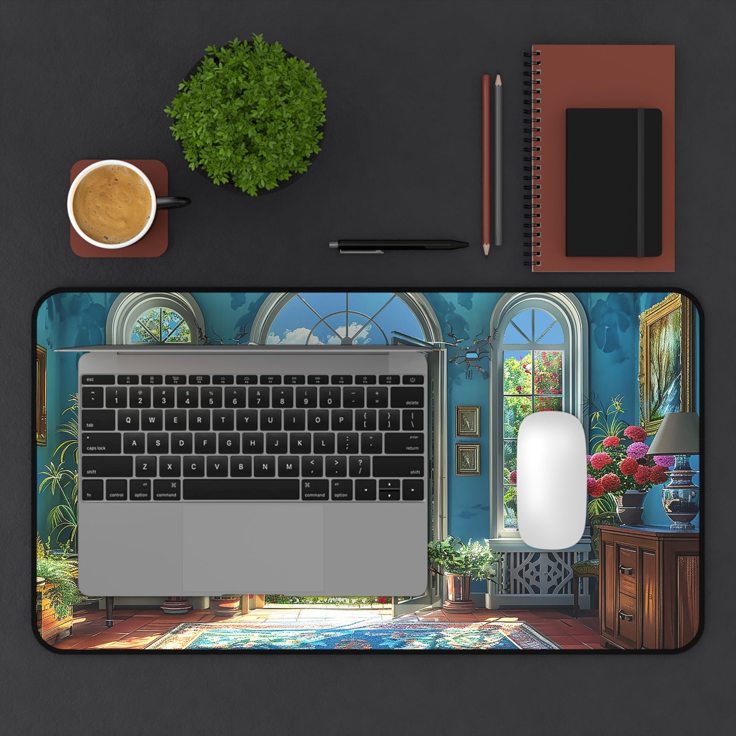 English Garden Room Elegance Desk Mat (Desk Pad) - Bring the Grandeur of the Garden Indoors! Available in 3 sizes.