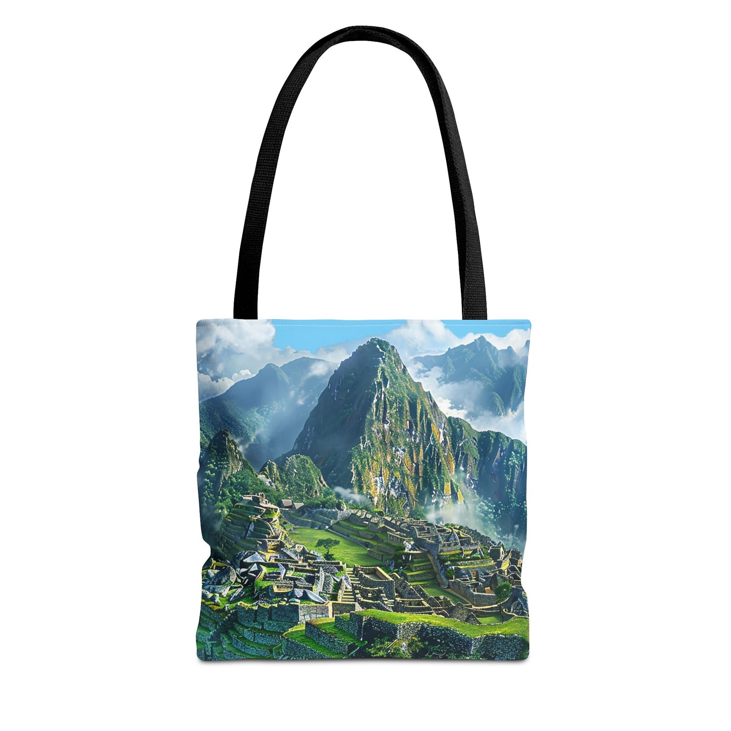Machu Picchu Misty Peaks Tote Bag - Let the Mists of the Peruvian Andes Mountain Inspire Your Travels. Available in 3 sizes.