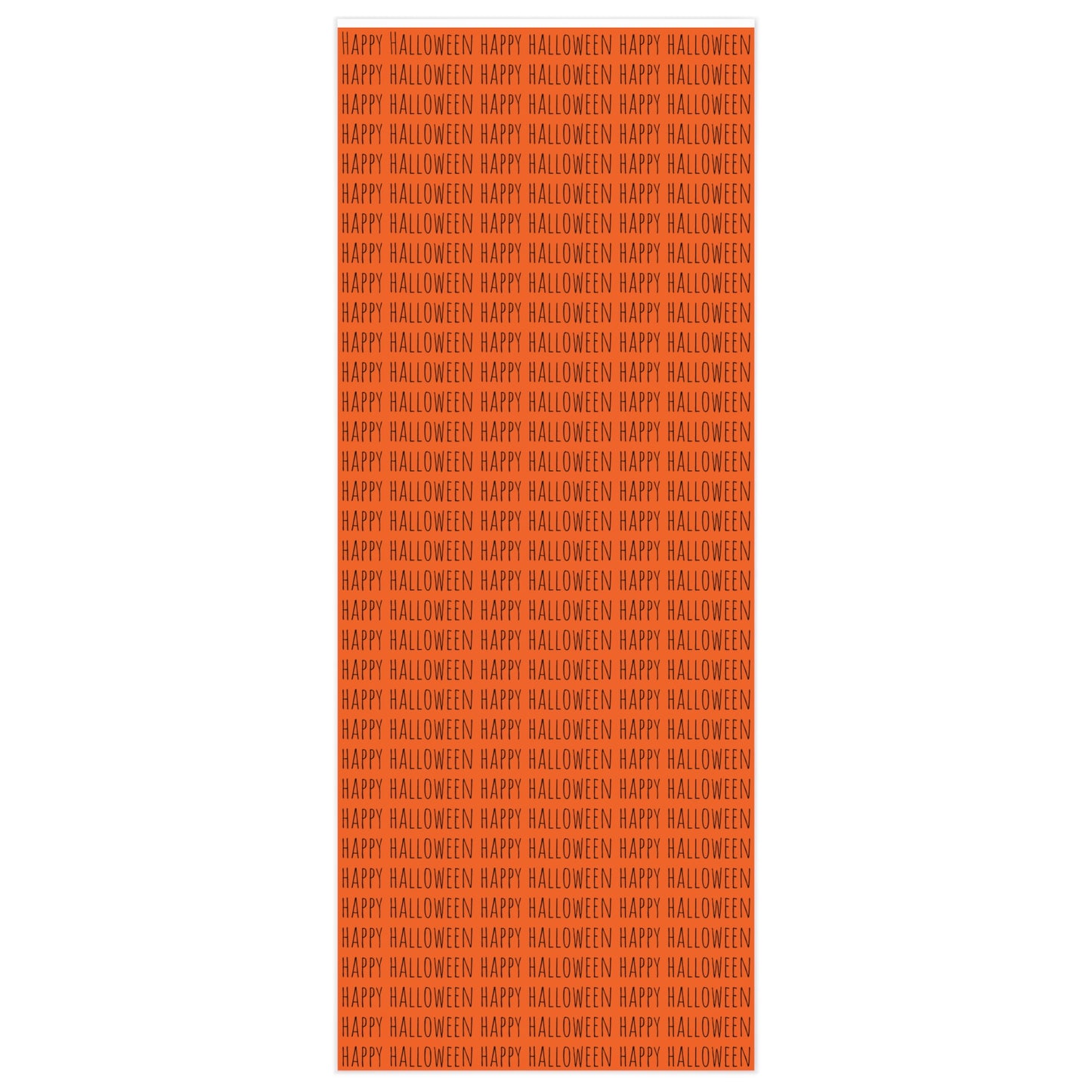 Chic Happy Halloween Wrapping Paper Black on Orange Chic Wrapping Paper for Halloween Gifts and Festive Giving. Available in 2 sizes.