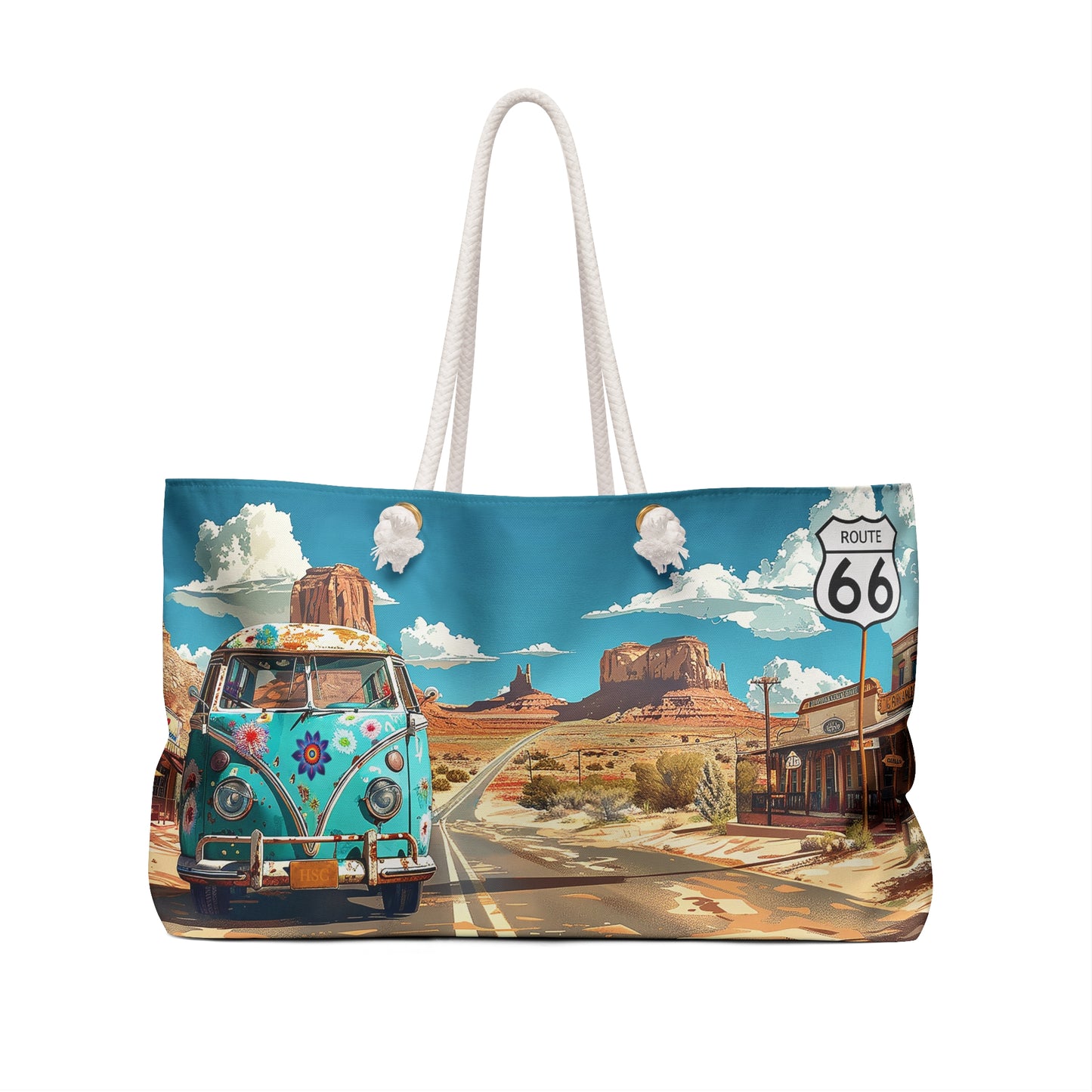Route 66 Adventure Weekender Bag - Hit the Road in Style - Where Retro Vibes Meet Endless Adventure!