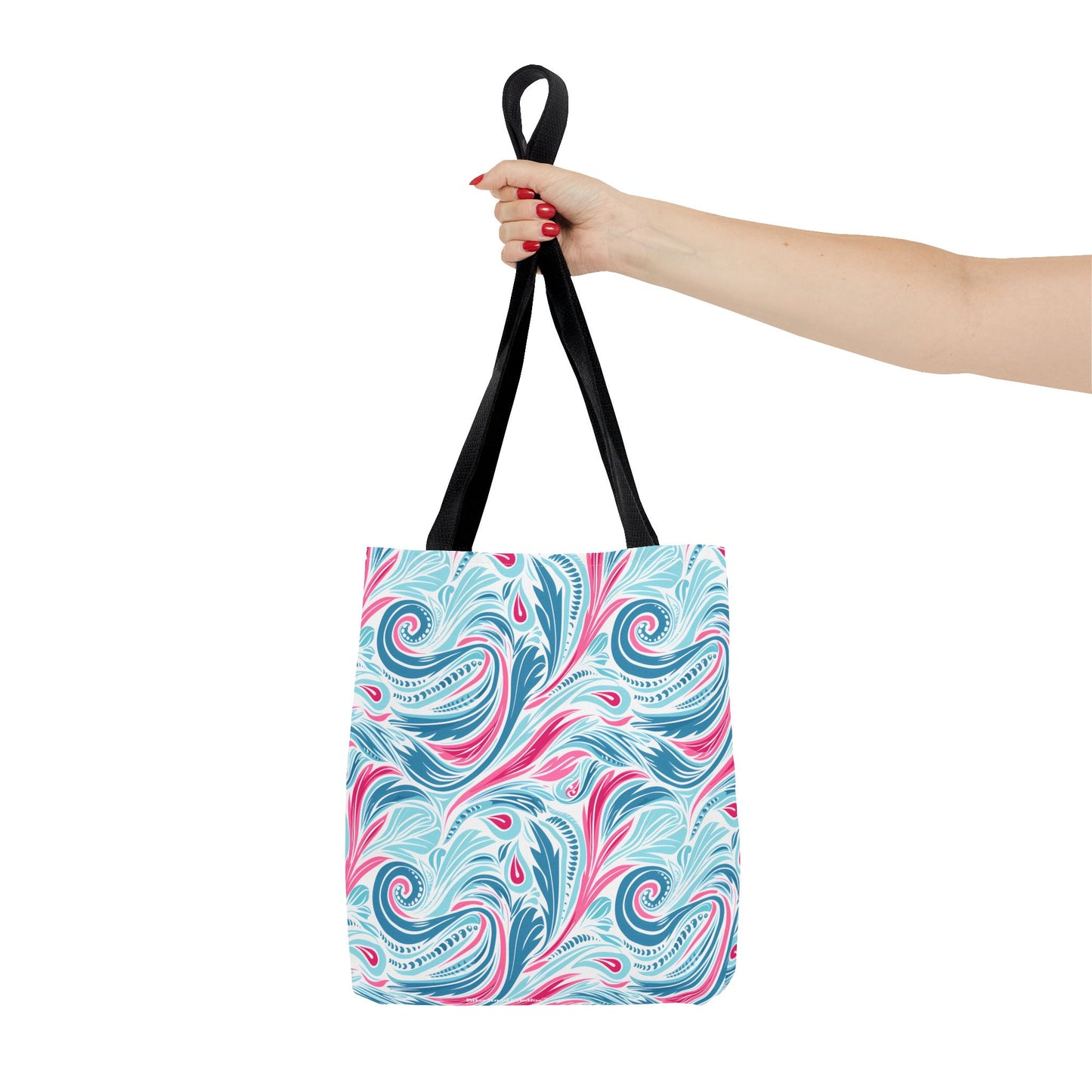 Teal Tide Twirl Tote Bag - Go Through Life with Coastal Charm! Available in 3 sizes.