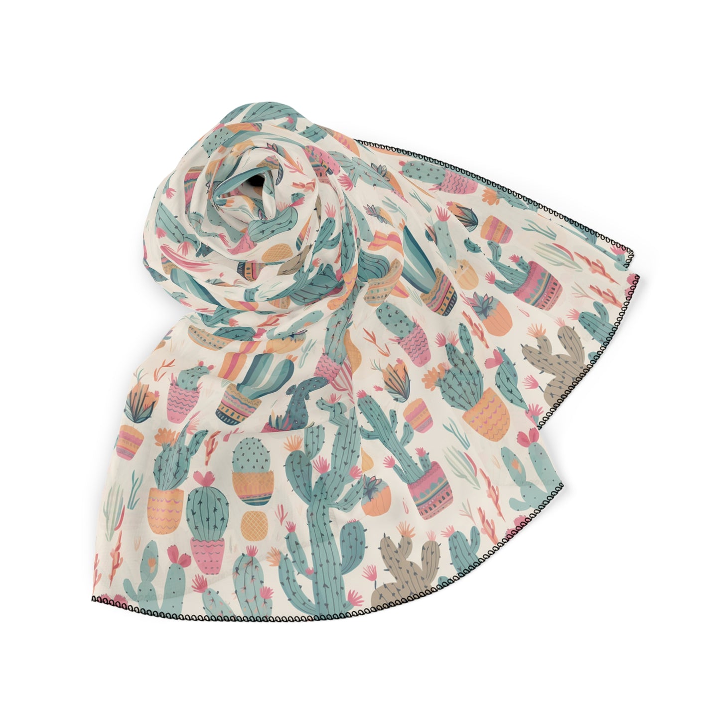 Desert Bloom Boom Poly Voile Scarf. Lightweight & Stylish Accessory, Available in 2 sizes: 25" x 25" or 50" x 50"