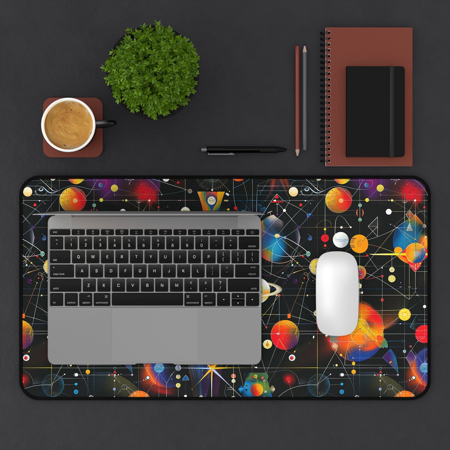Galactic Space Grid Desk Mat (Desk Pad) - Navigate the Cosmos from your Desk! Available in 3 sizes.