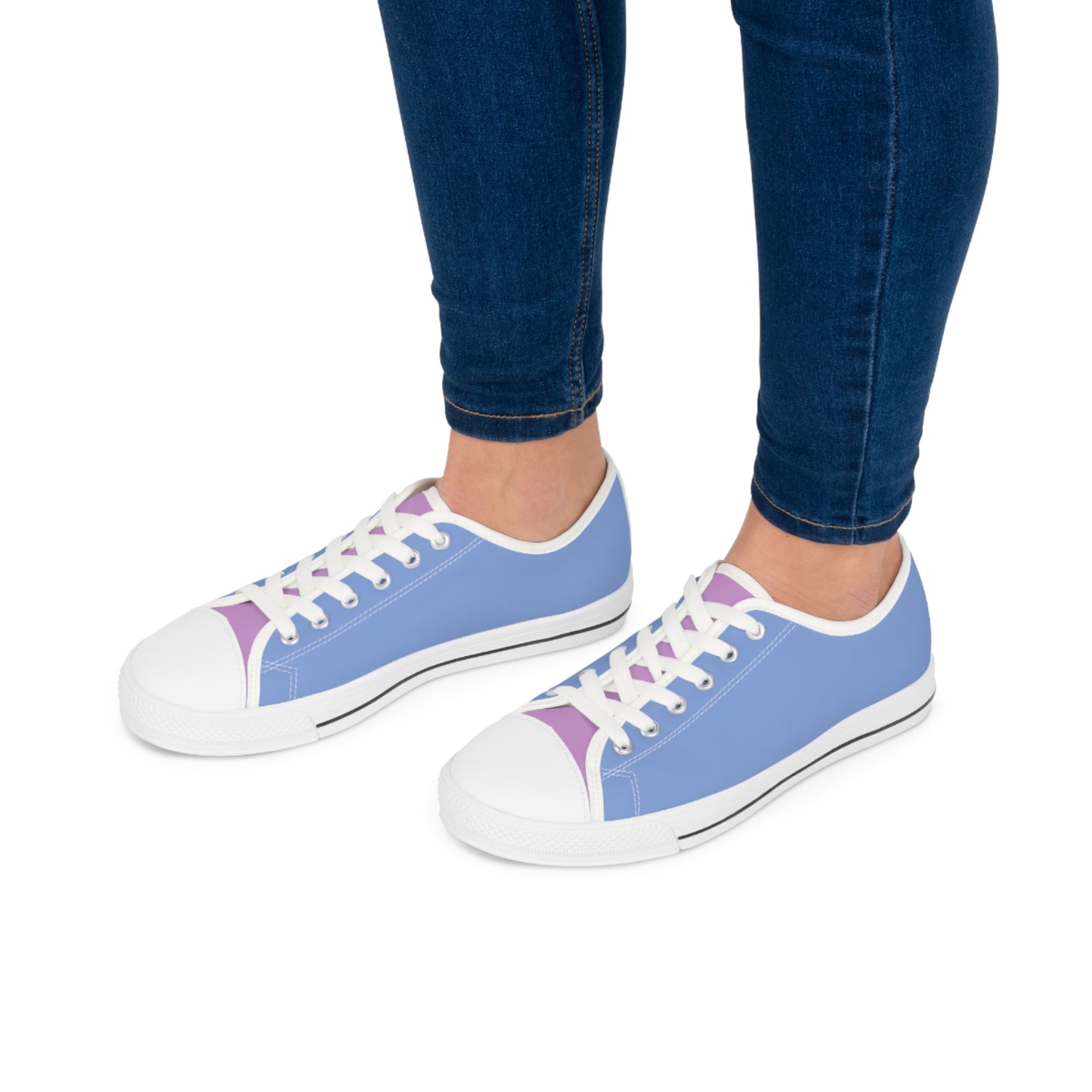 Purple Daze Ladies' Two-Tone Low Top Sneakers - Step Into Whimsy – Where Cool Blues Meet Soft Purples!
