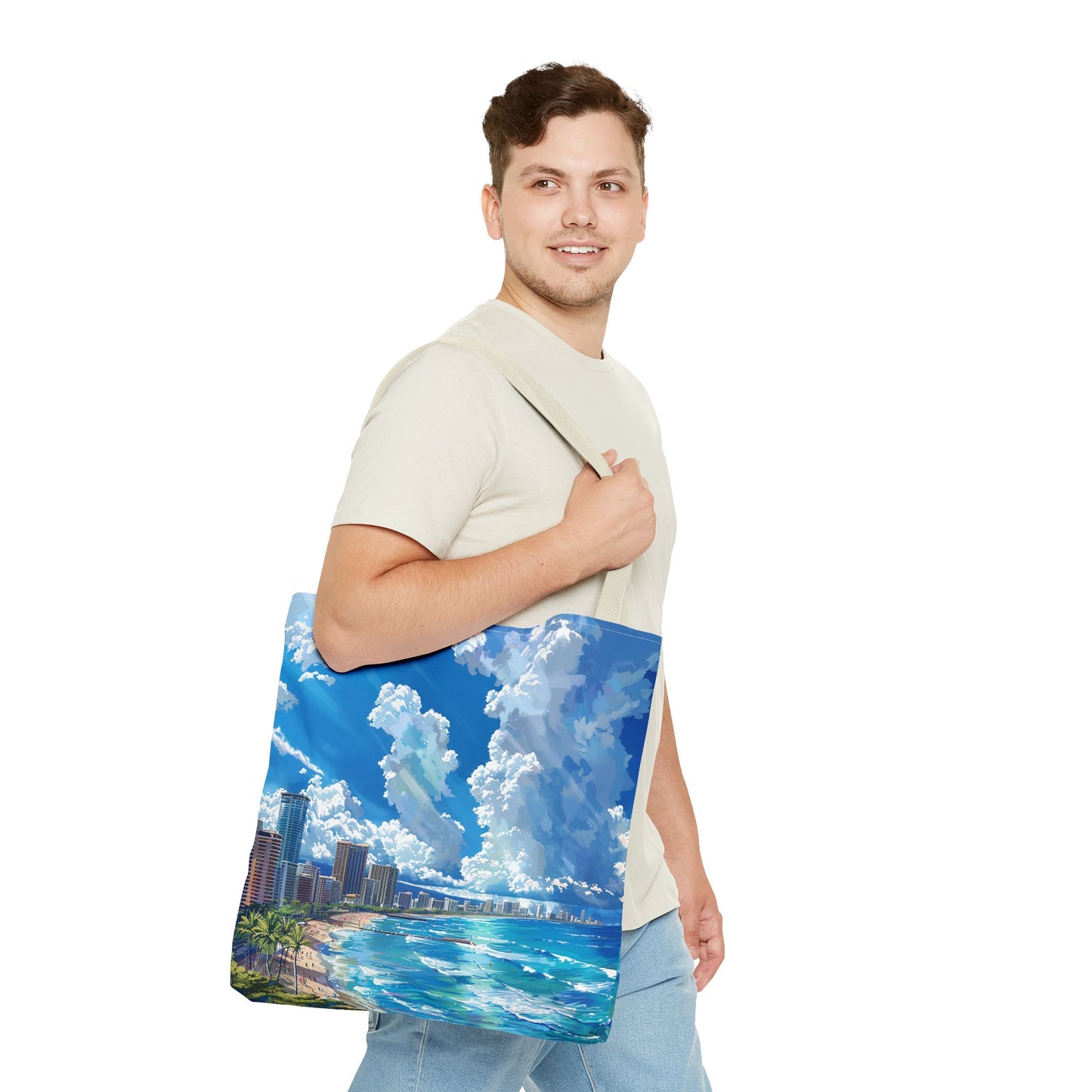 Waikiki Beach Tote Bag - Carry a Slice of Hawaiian Paradise Wherever You Go! Available in 3 sizes.