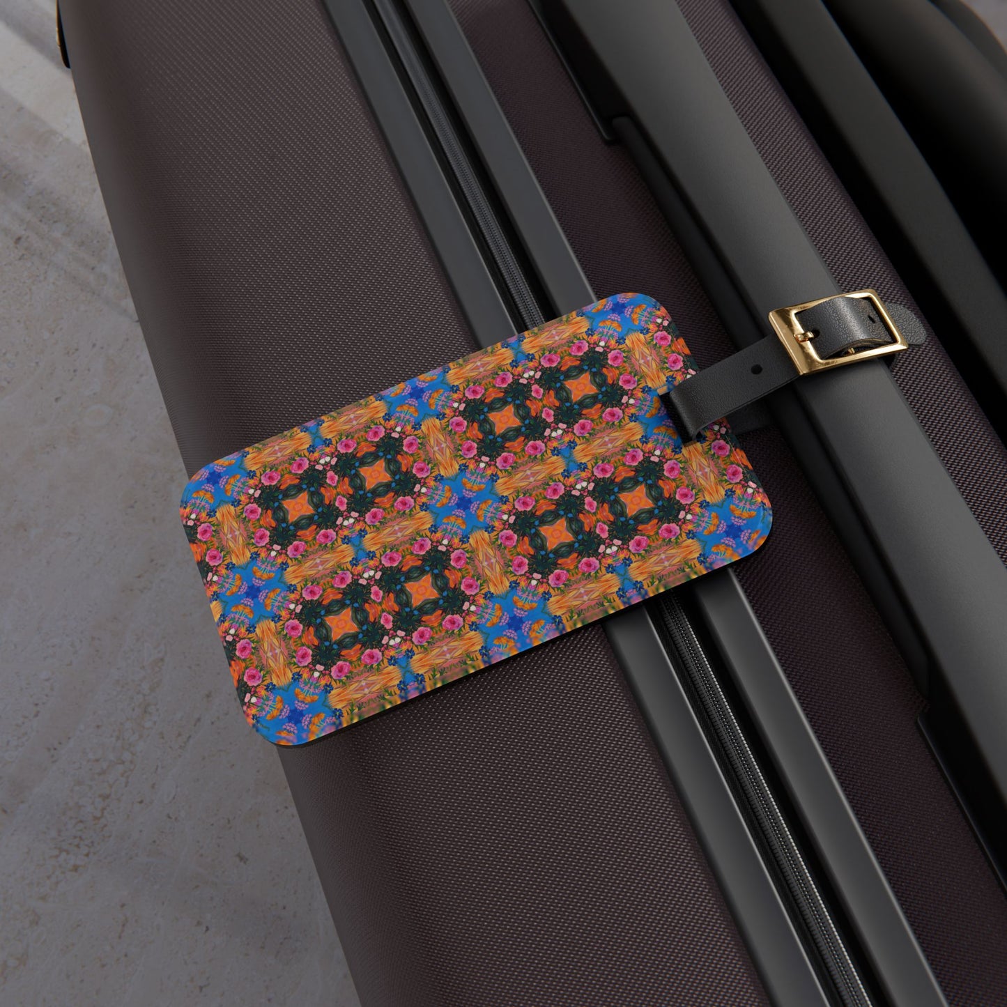 Geometric Tapestry Bloom Acrylic Luggage Tag - Add Elegance to Your Journey with the Geometric Tapestry Bloom Acrylic Luggage Tag!