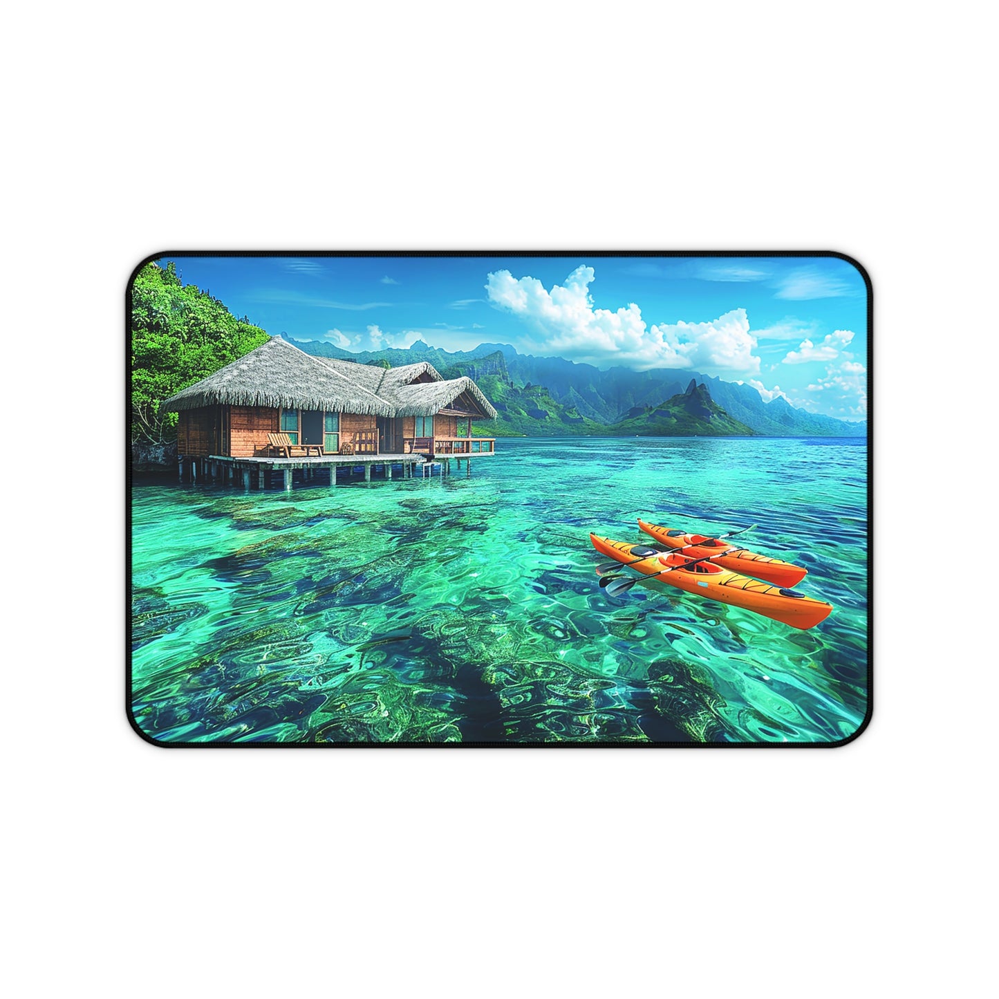 Tropical Serenity Desk Mat (Desk Pad) - Escape to Paradise with Every Task! Available in 3 sizes.