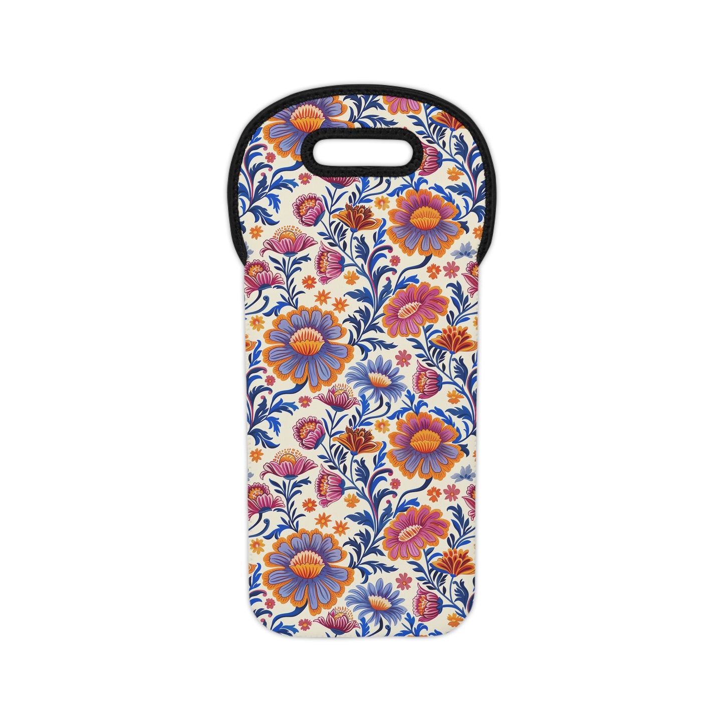 Regal Blossom Wine Tote Bag - 100% Neoprene - Vintage Charm, Modern Elegance!