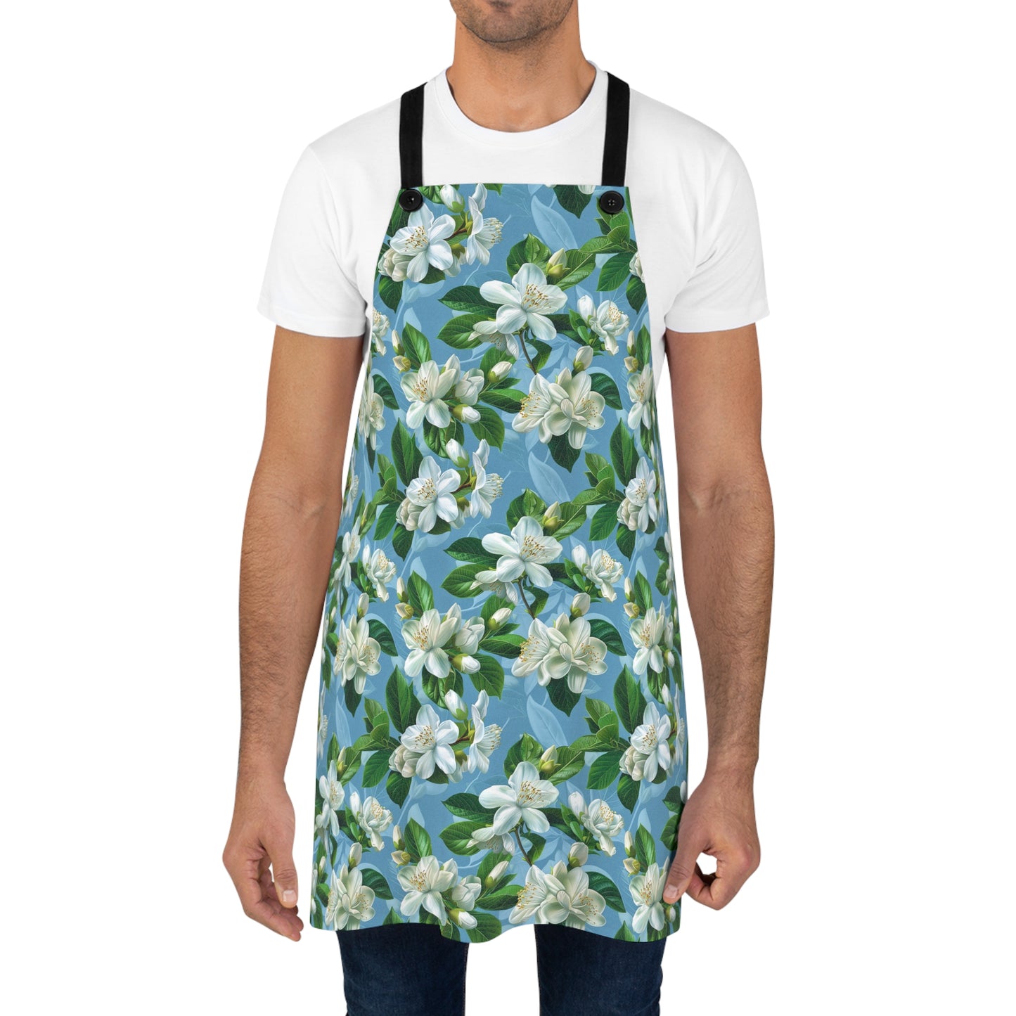Jasmine Whisper Adult Apron - Embrace Serenity in Your Kitchen with our Beautiful and Tranquil Jasmine Whisper Apron!
