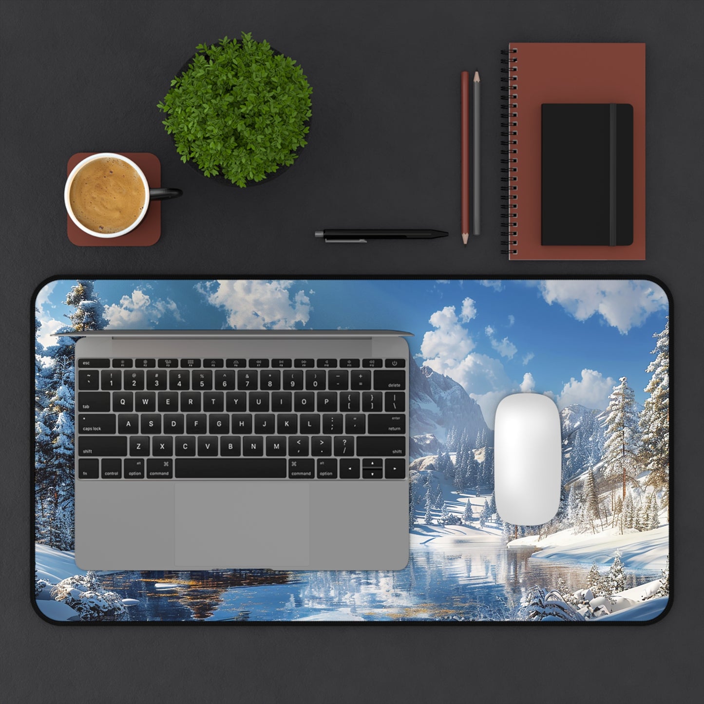 Winter Wonderland Retreat Desk Mat (Desk Pad) - Escape to a Winter Wonderland with Every Task! Available in 3 sizes.