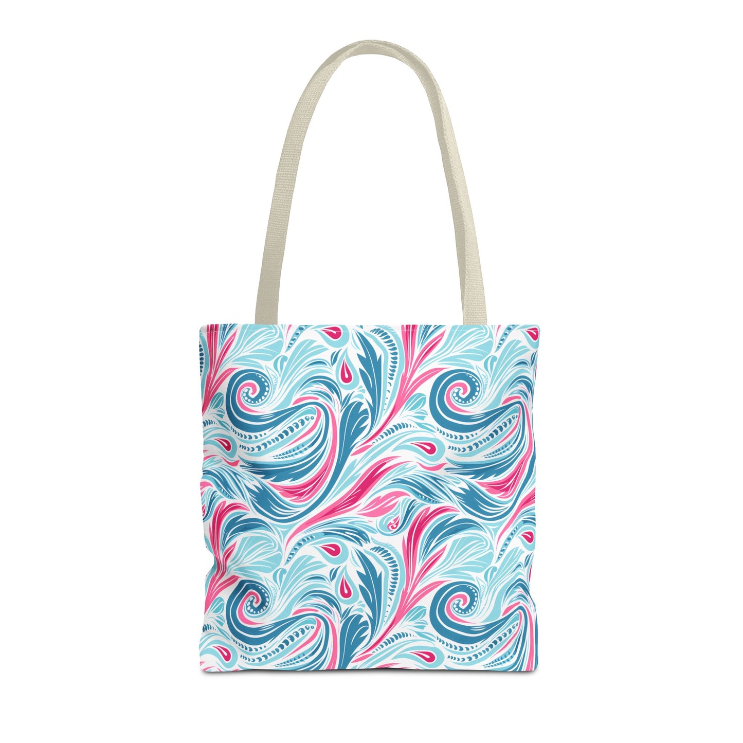 Teal Tide Twirl Tote Bag - Go Through Life with Coastal Charm! Available in 3 sizes.