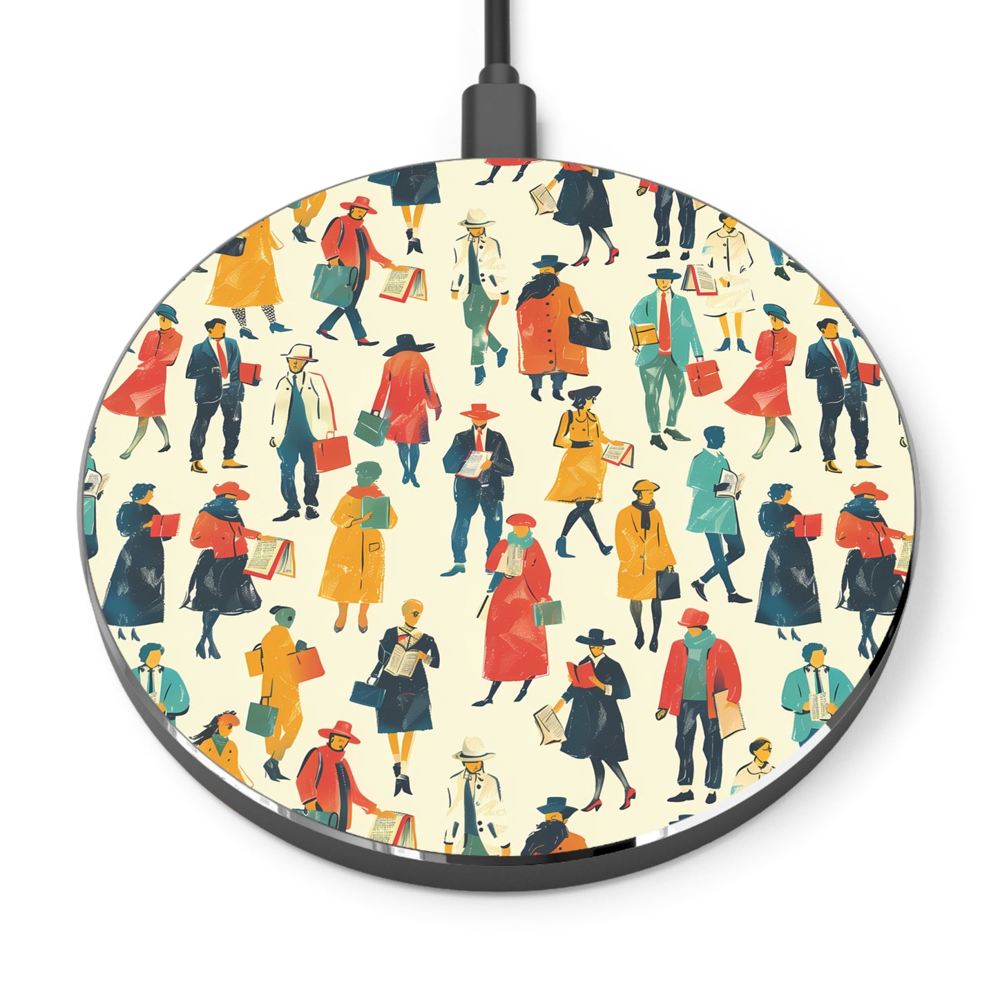 Literary People Wireless Charger - Charge Up Your Day with a Page from the City!