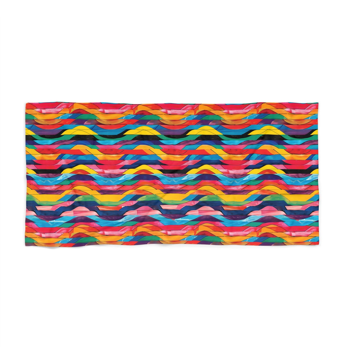 Retro Ripples Luxurious Beach Towel - Make Waves with Style - Dive into Retro Ripples! Available in 2 sizes.